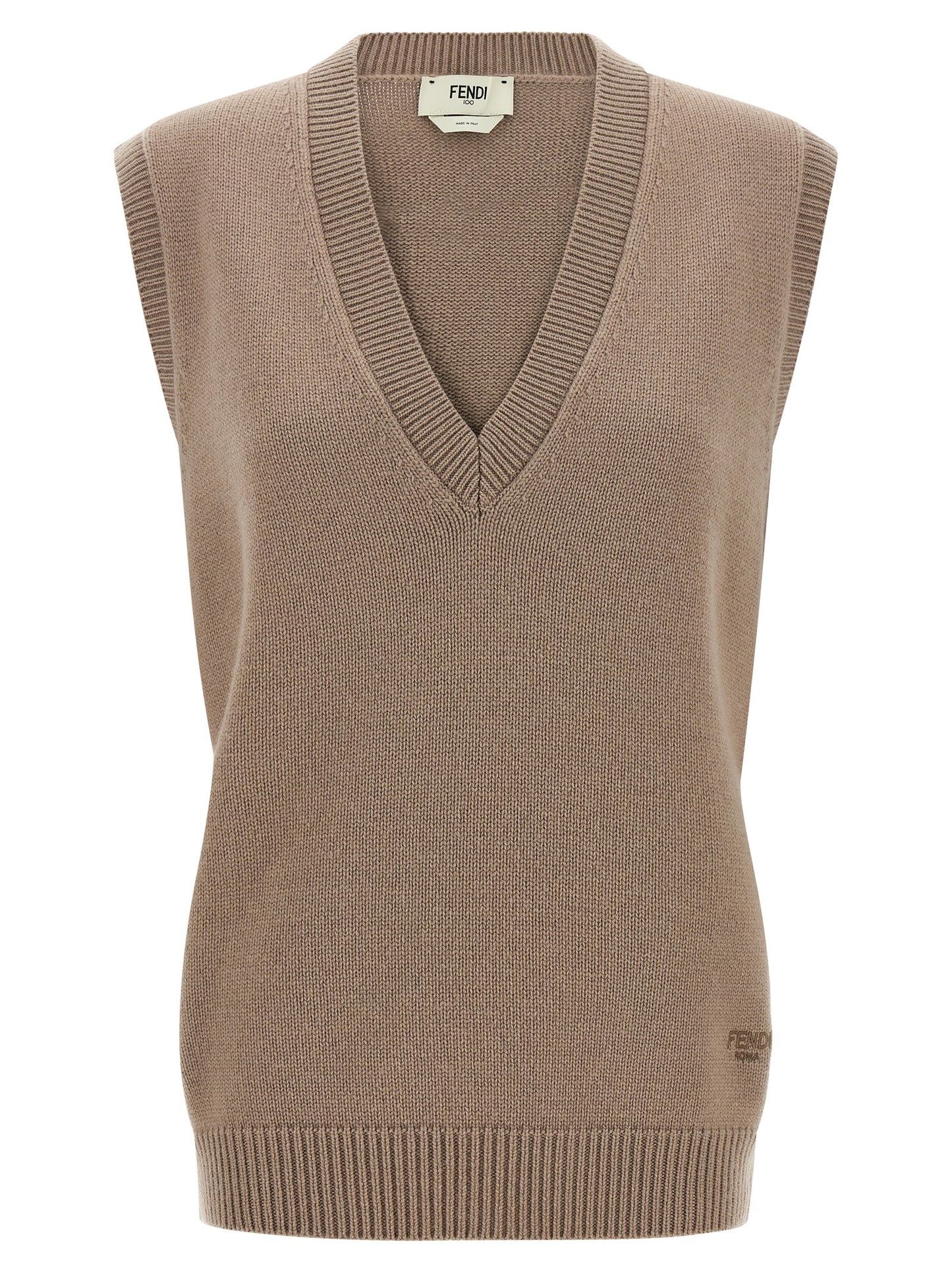 Beige Cashmere Sleeveless Jacket