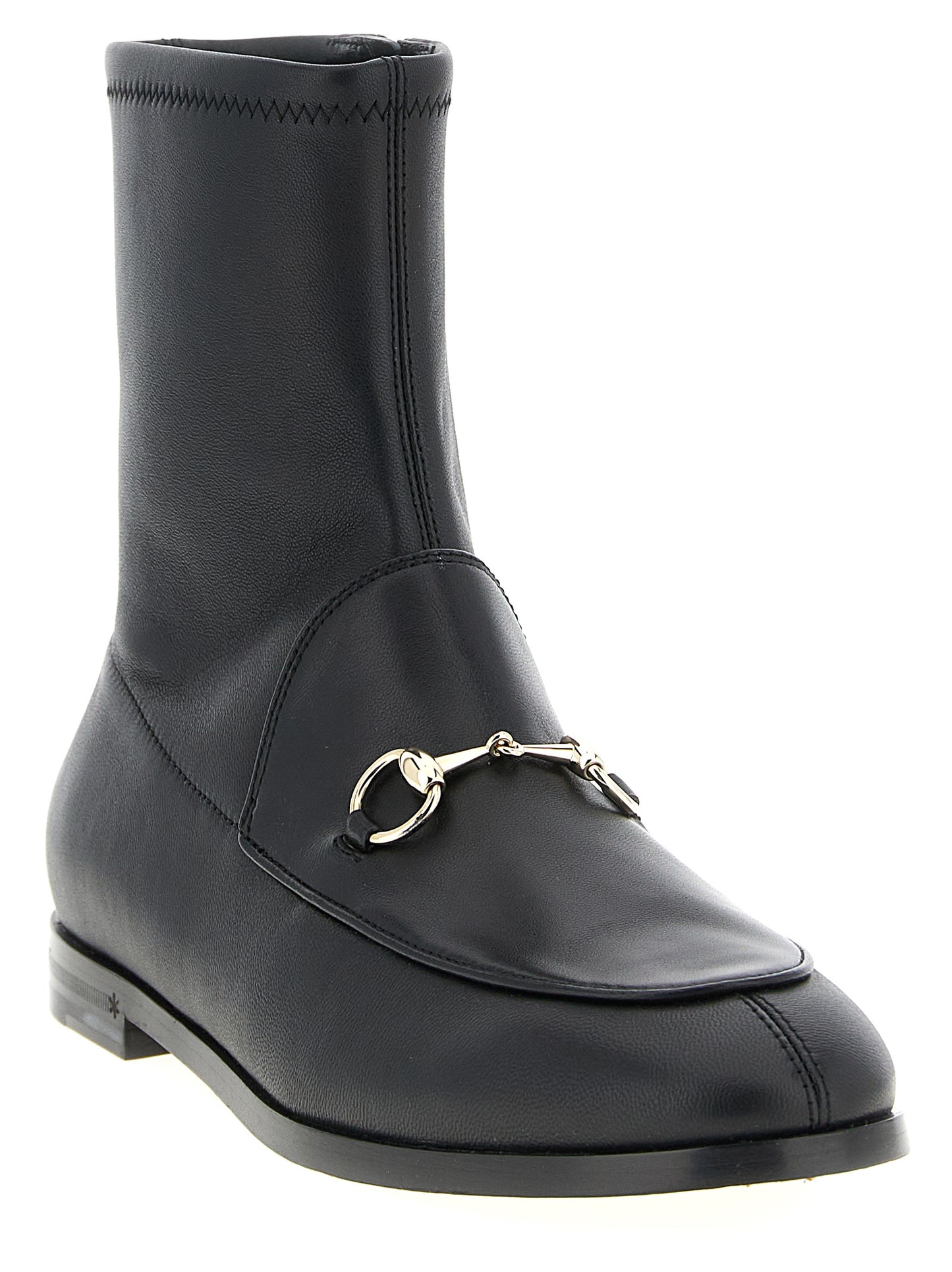 Black Lamb Leather Ankle Boots