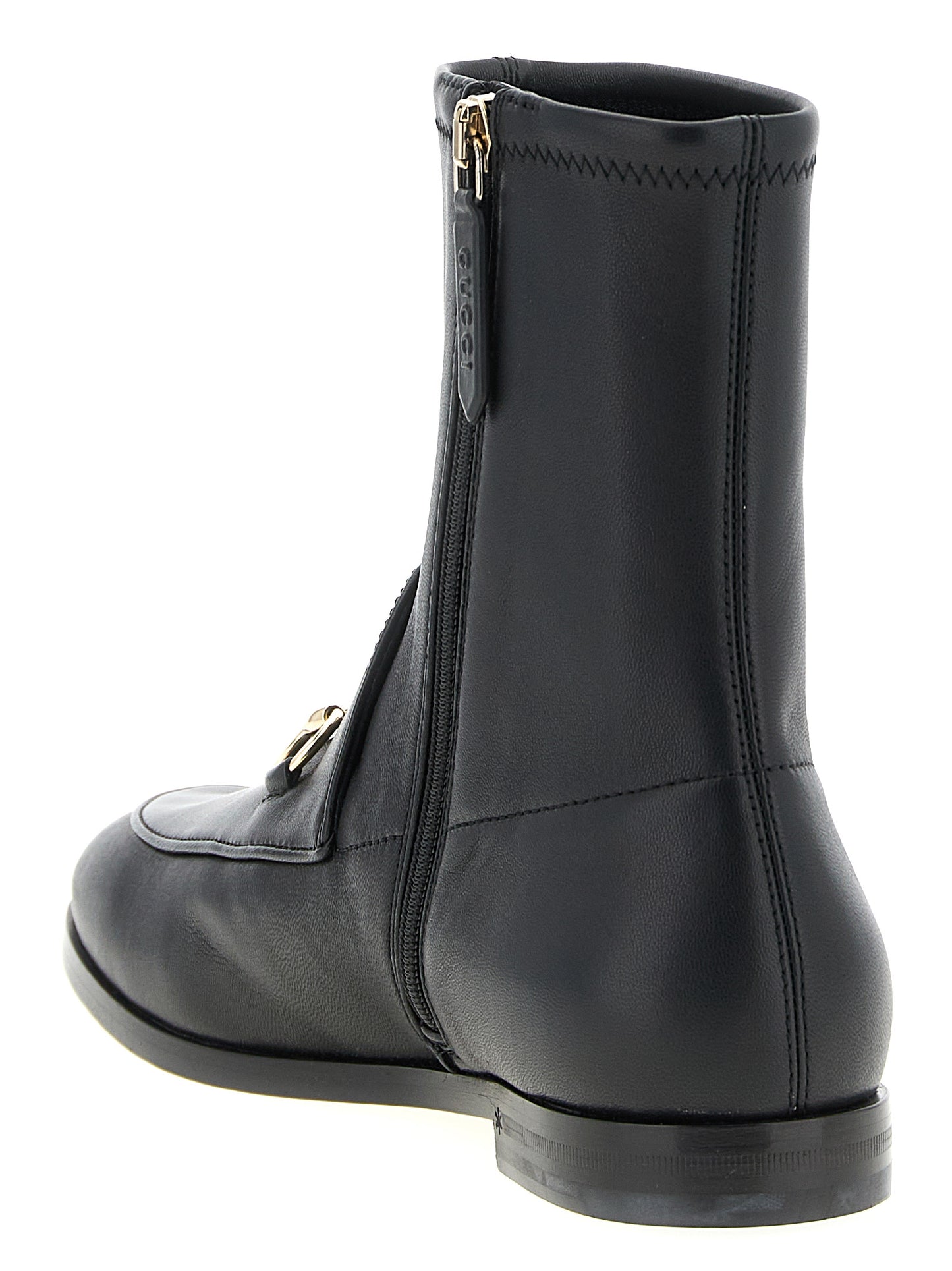 Black Lamb Leather Ankle Boots