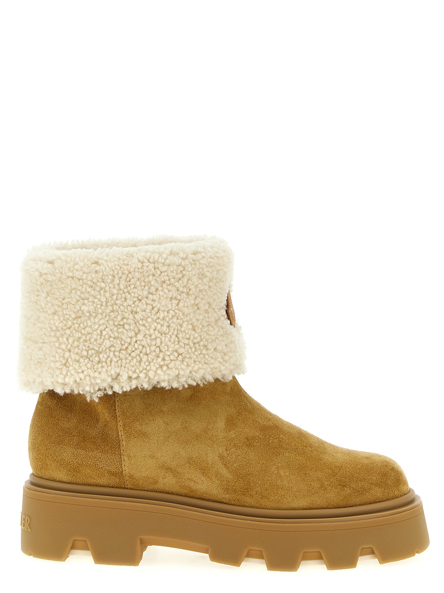 Beige Calfskin Ankle Boots
