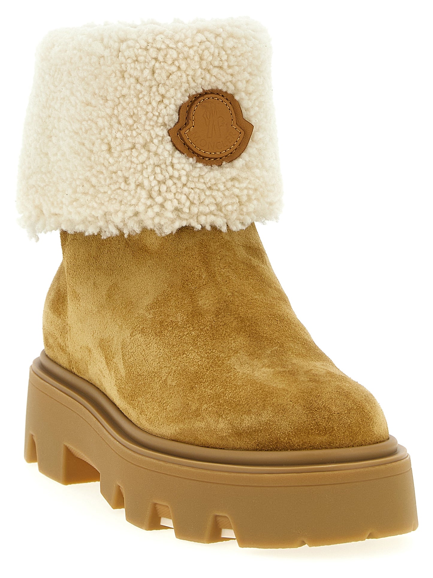 Beige Calfskin Ankle Boots