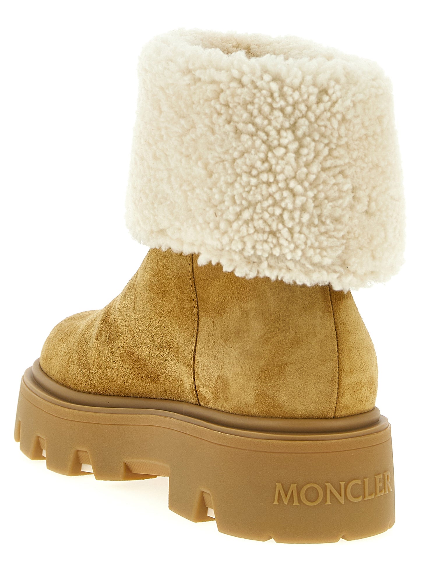 Beige Calfskin Ankle Boots