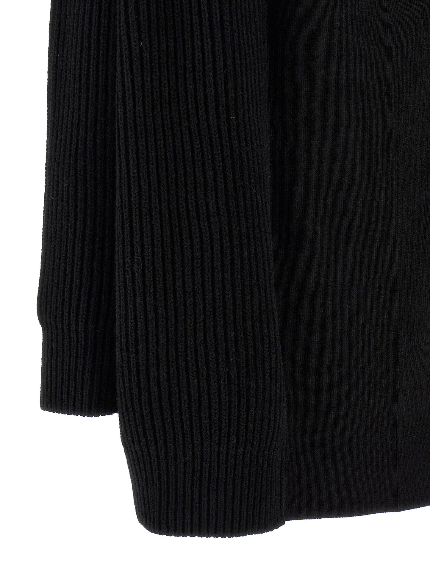 Black Wool Short Dress