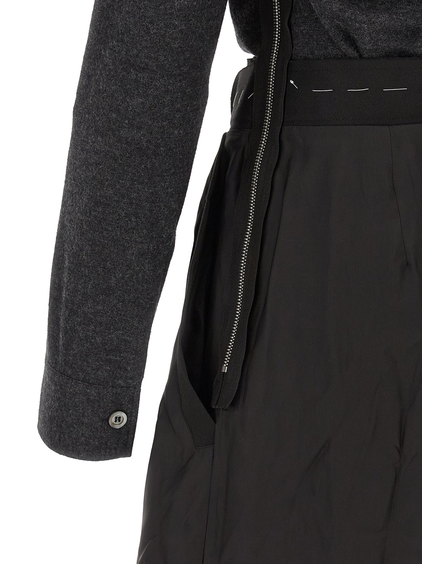 Gray Virgin Wool Midi Dress