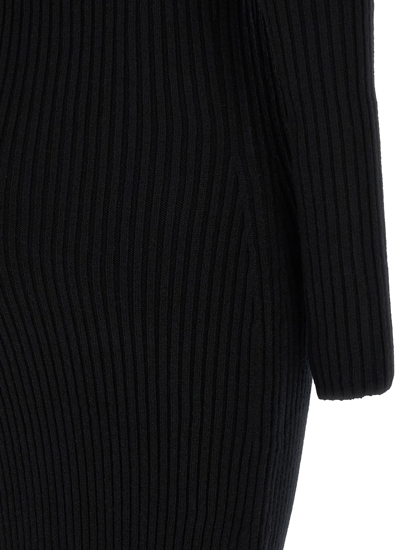 Black Wool Long Dress
