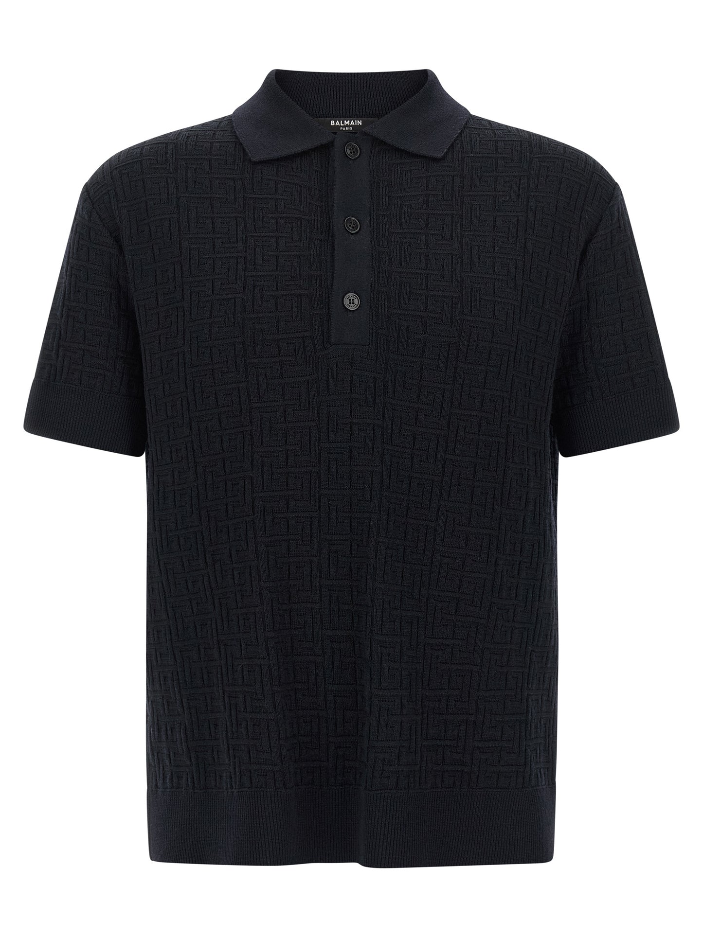 Blue Wool Polo Shirt