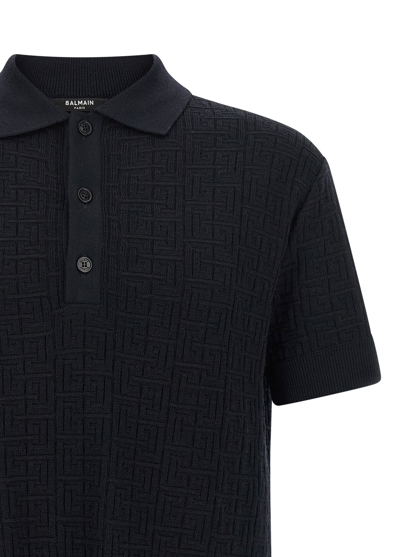 Blue Wool Polo Shirt