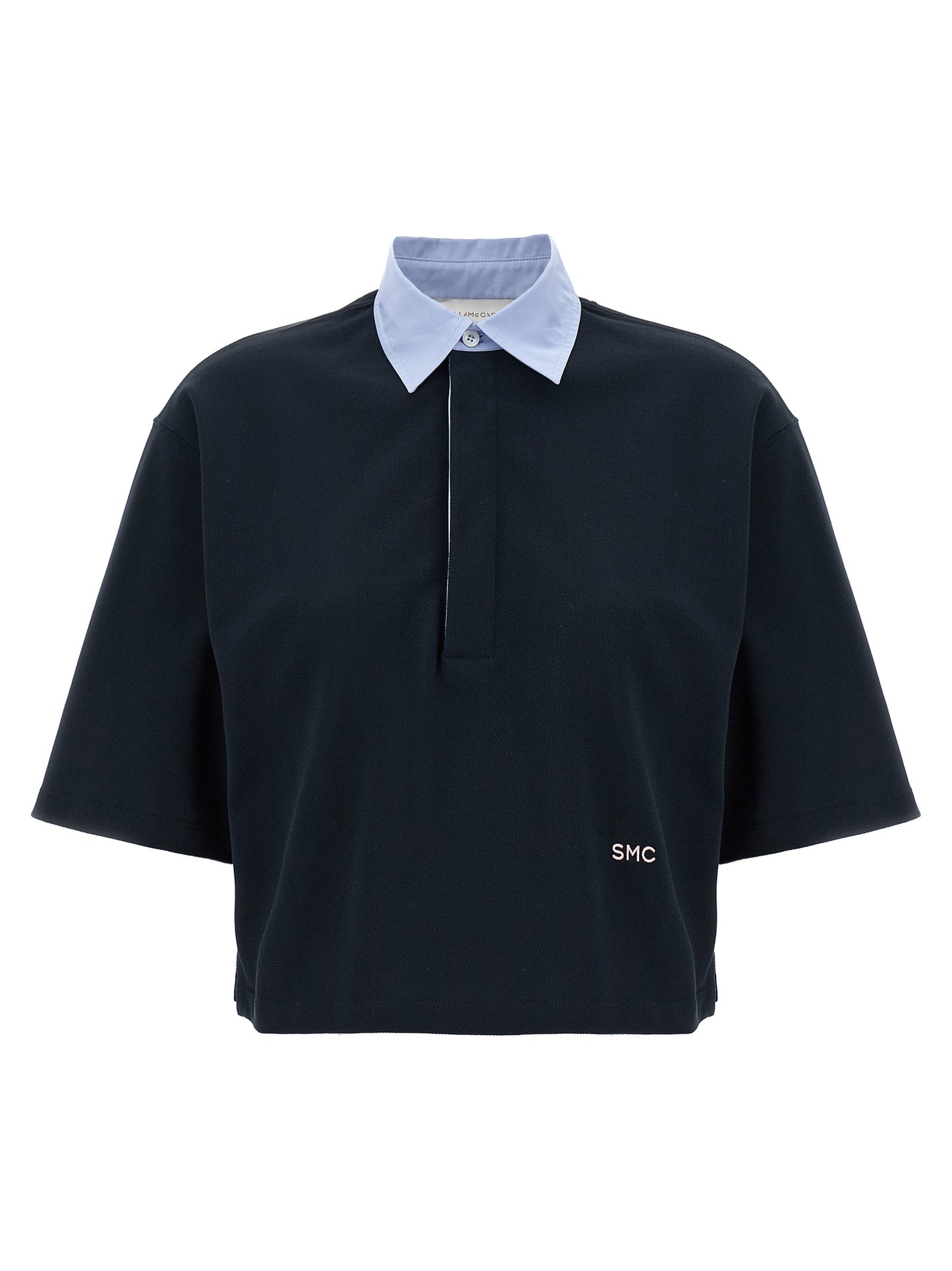 Blue Cotton Polo Shirt