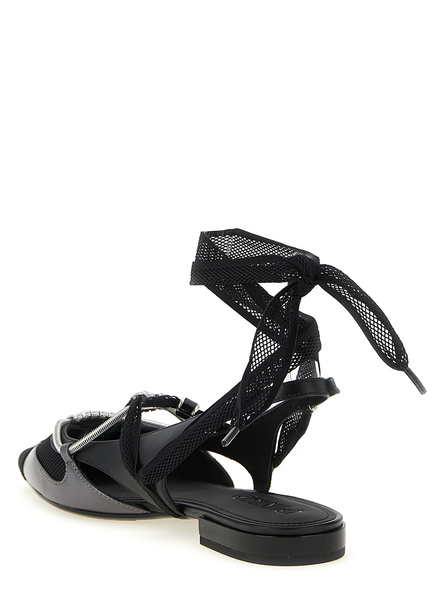 Black Leather Ballet Flats