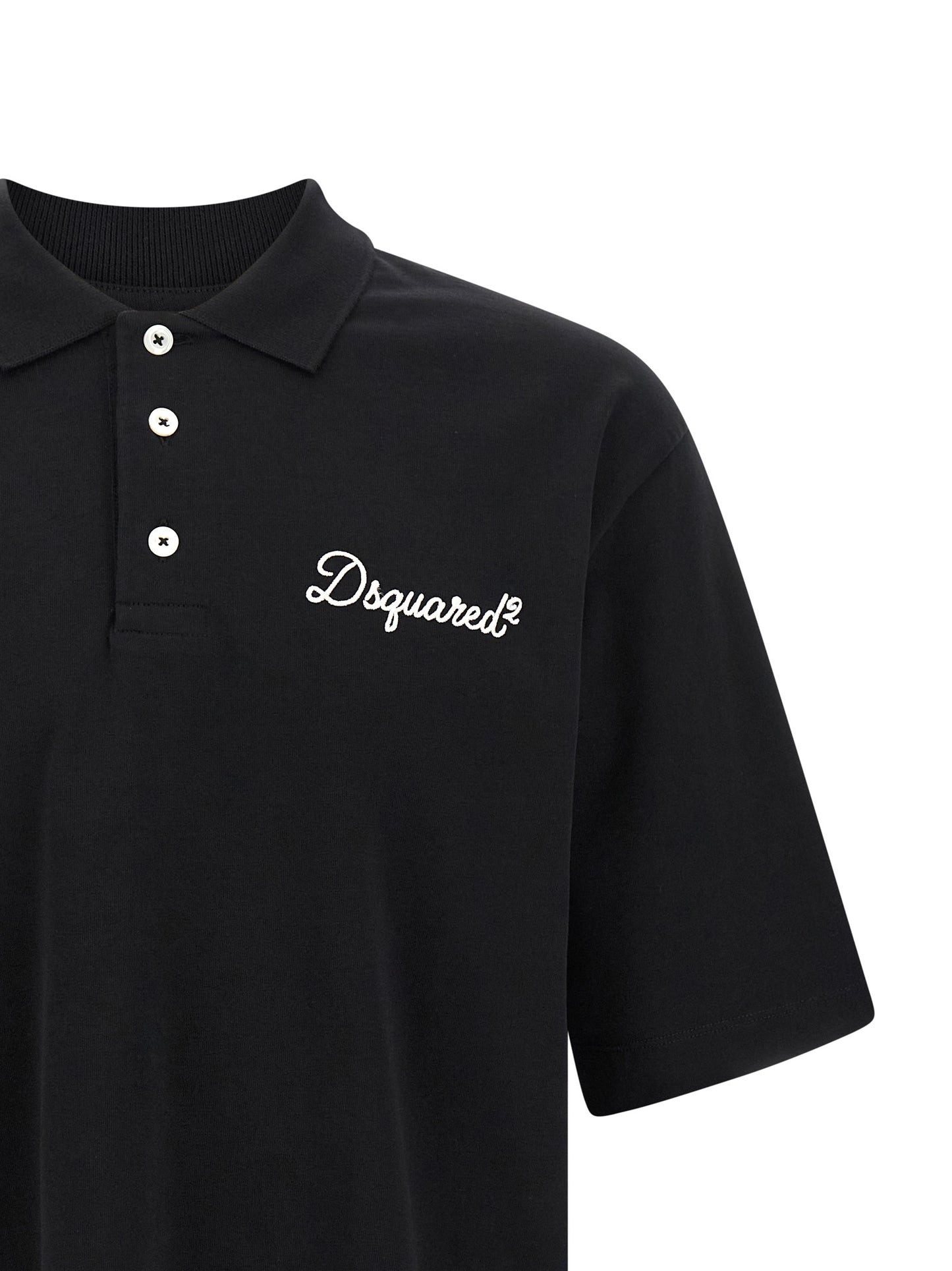 Black Cotton Polo Shirt