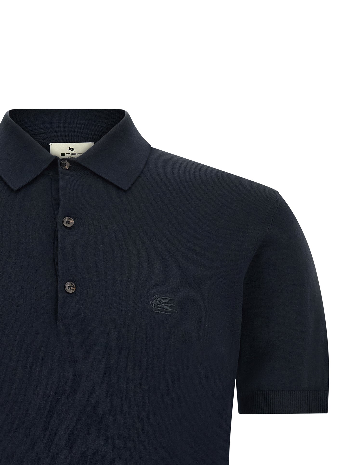 Blue Cotton Polo Shirt