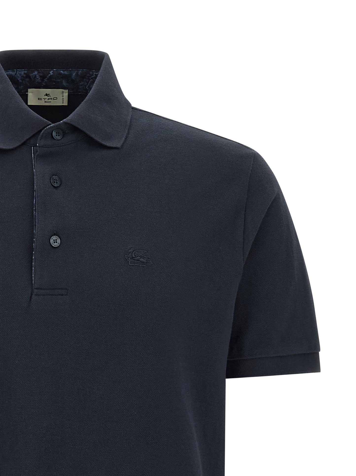 Blue Cotton Polo Shirt