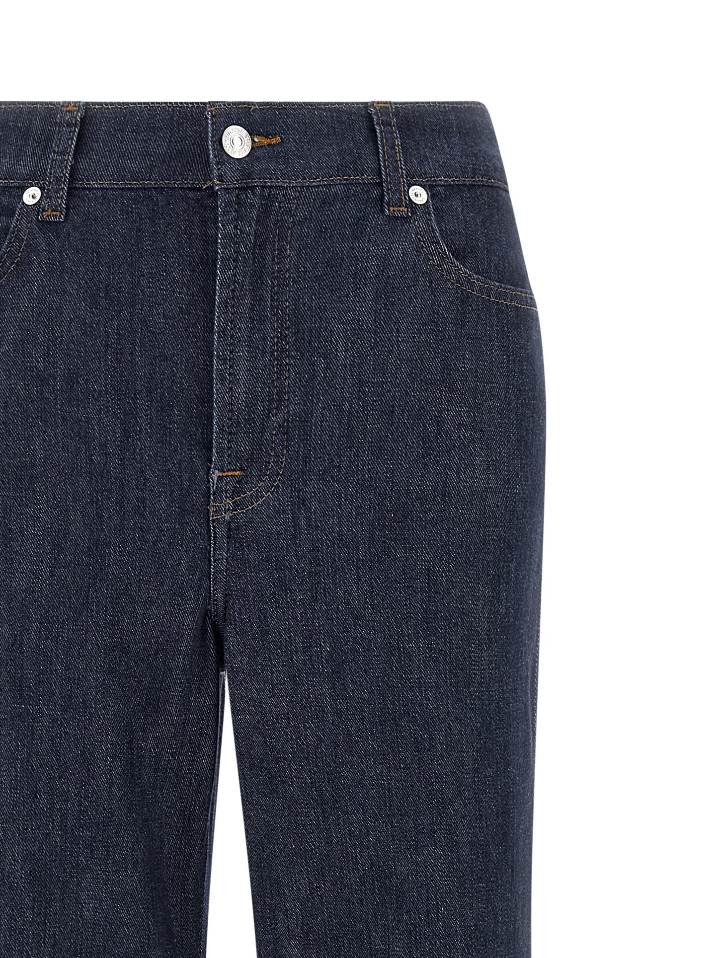 Blue Cotton Flared Jeans