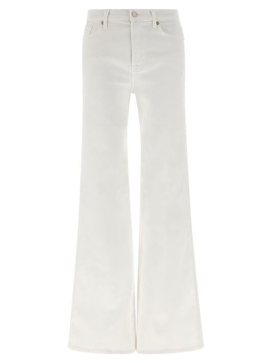 White Cotton Flared Jeans