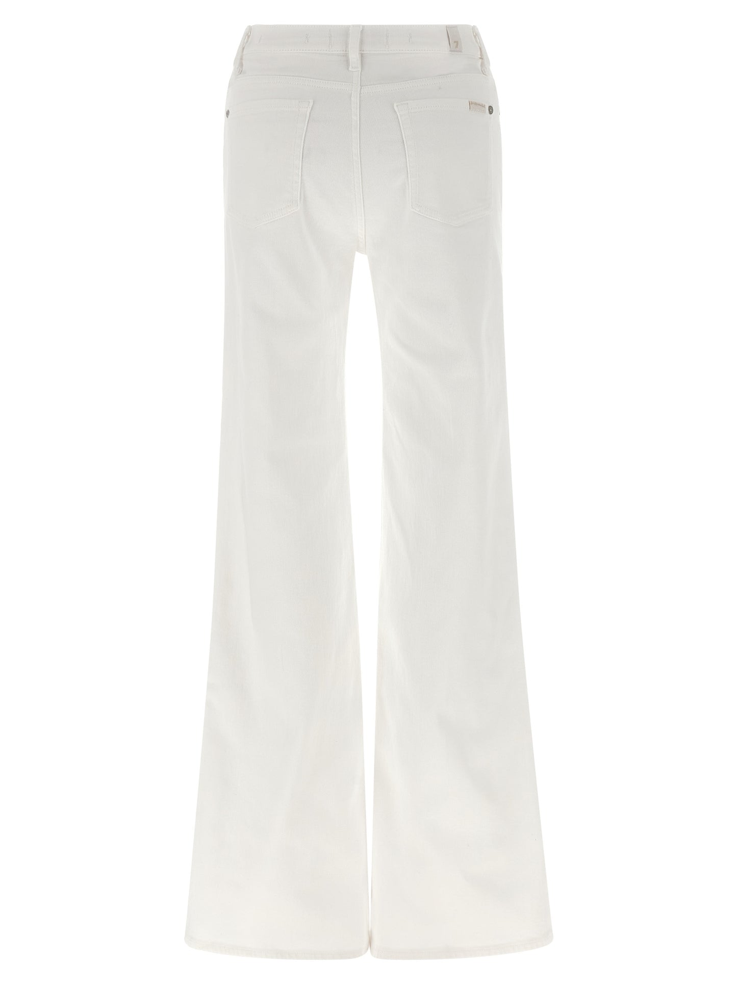 White Cotton Flared Jeans