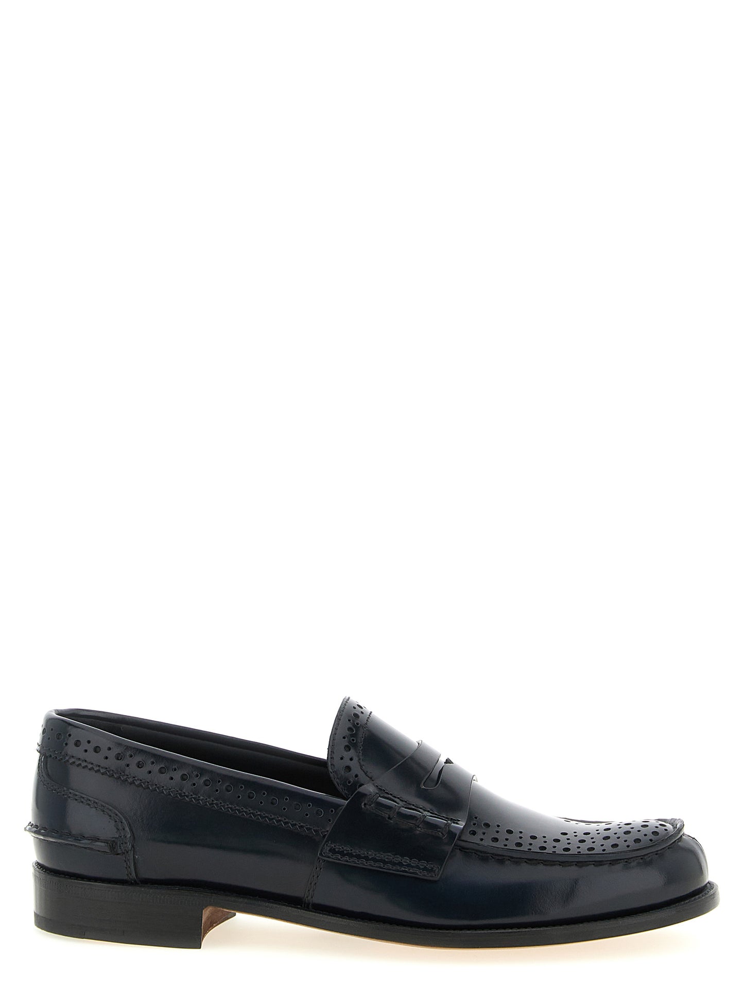 Blue Calfskin Slip-On Loafers