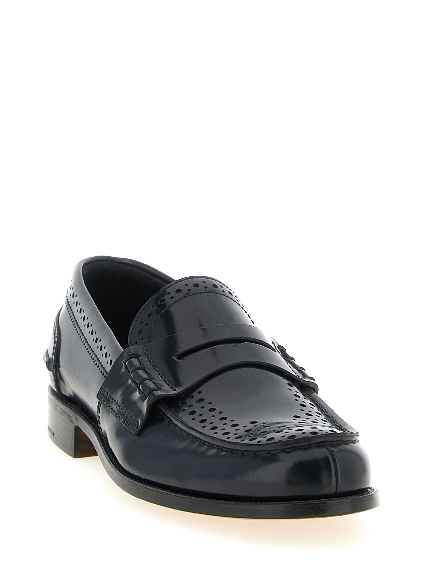 Blue Calfskin Slip-On Loafers