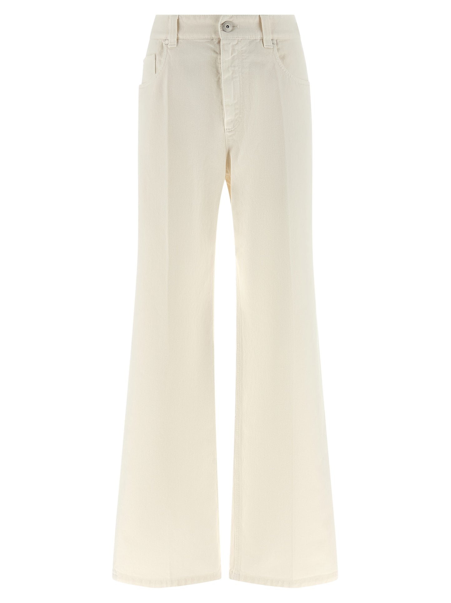 White Cotton Relaxed Fit Jeans