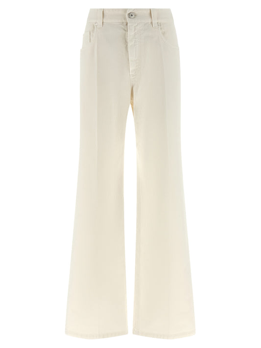 White Cotton Relaxed Fit Jeans