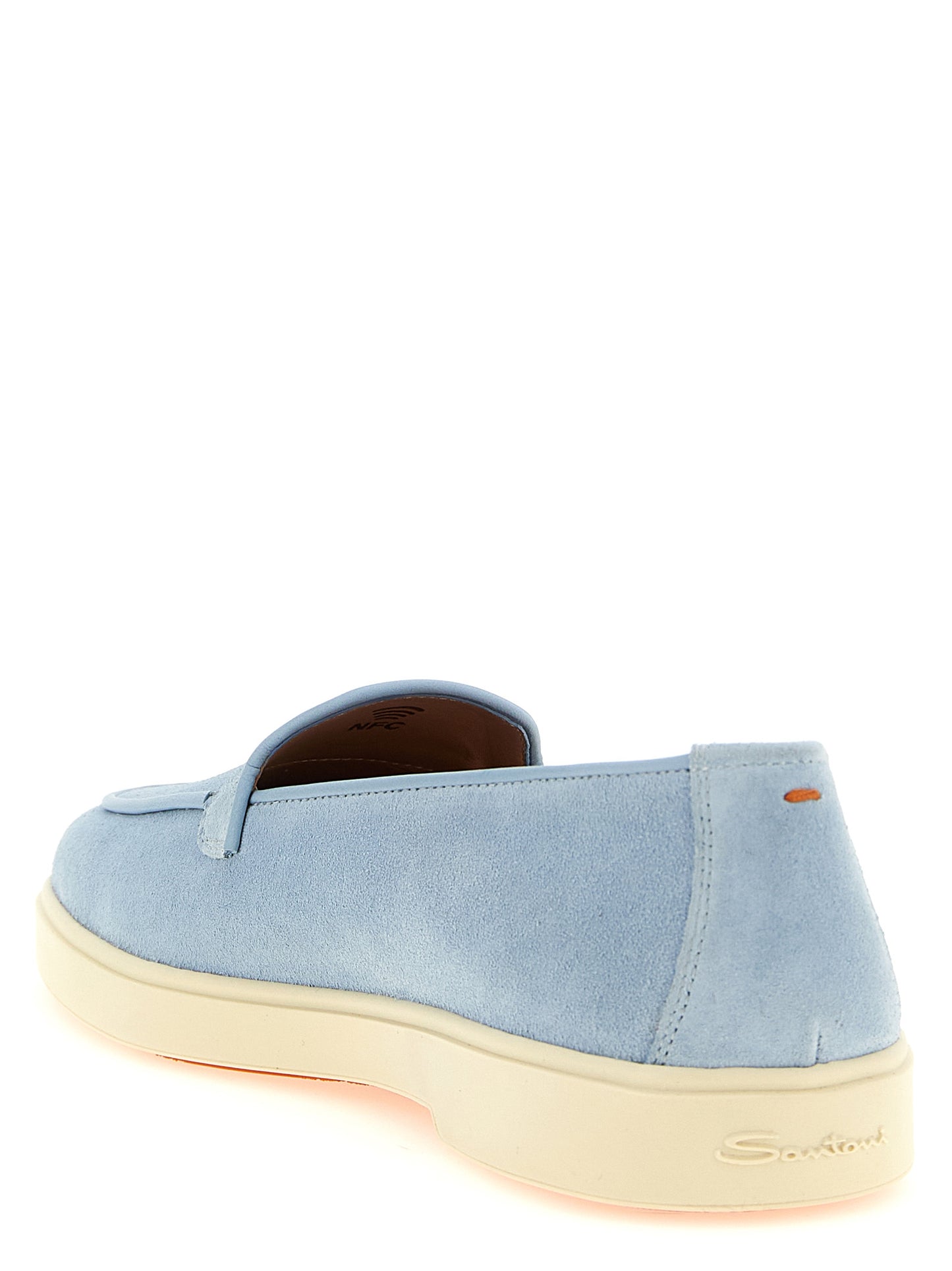Blue Calfskin Slip-On Loafers