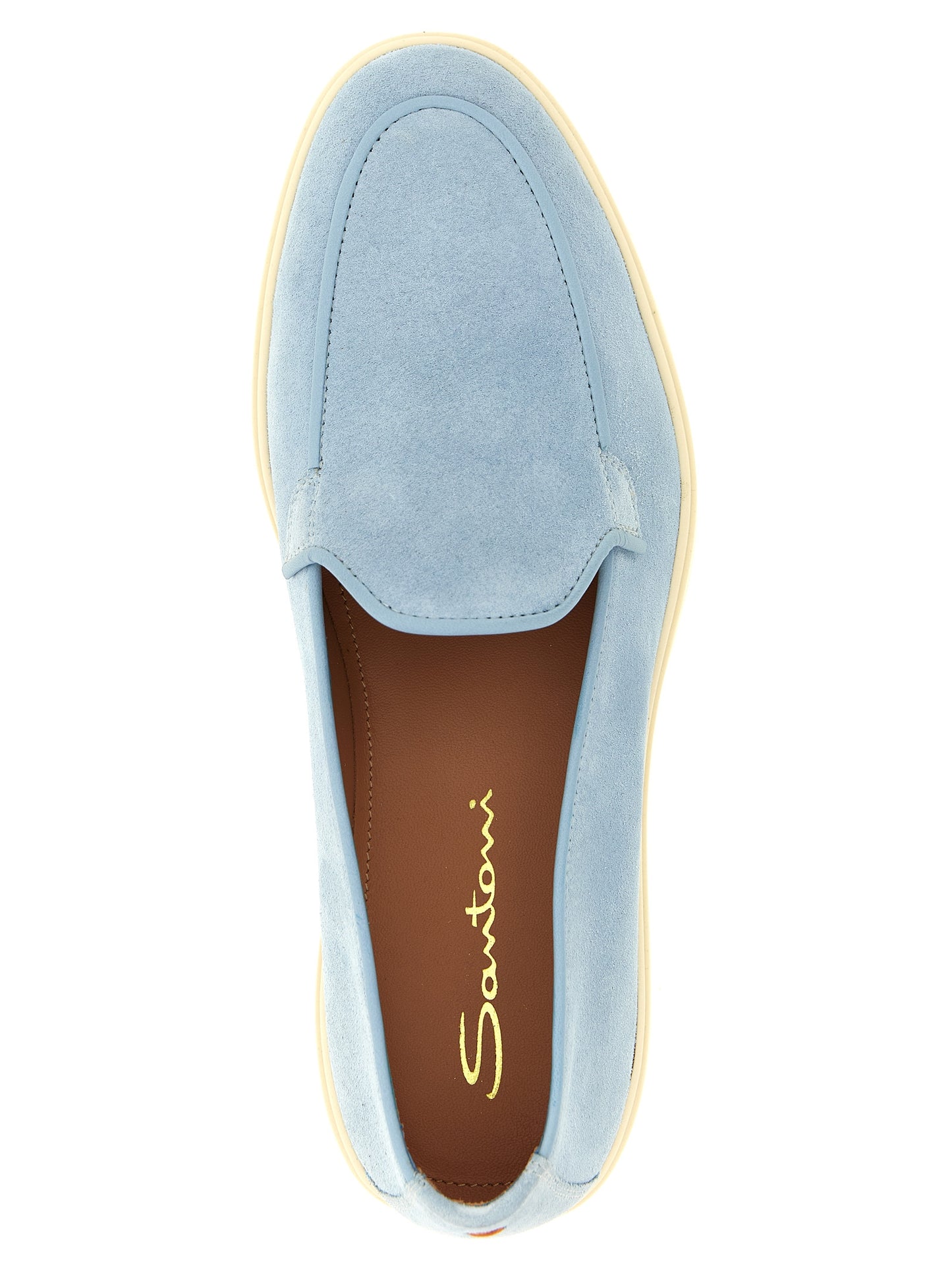 Blue Calfskin Slip-On Loafers