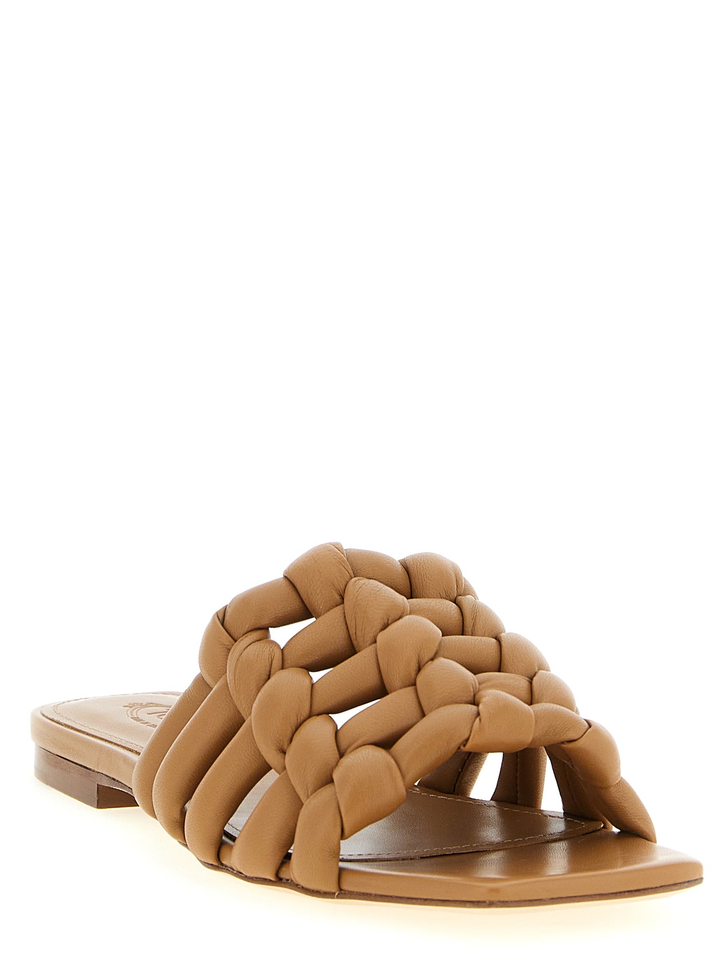 Brown Lambskin Slides