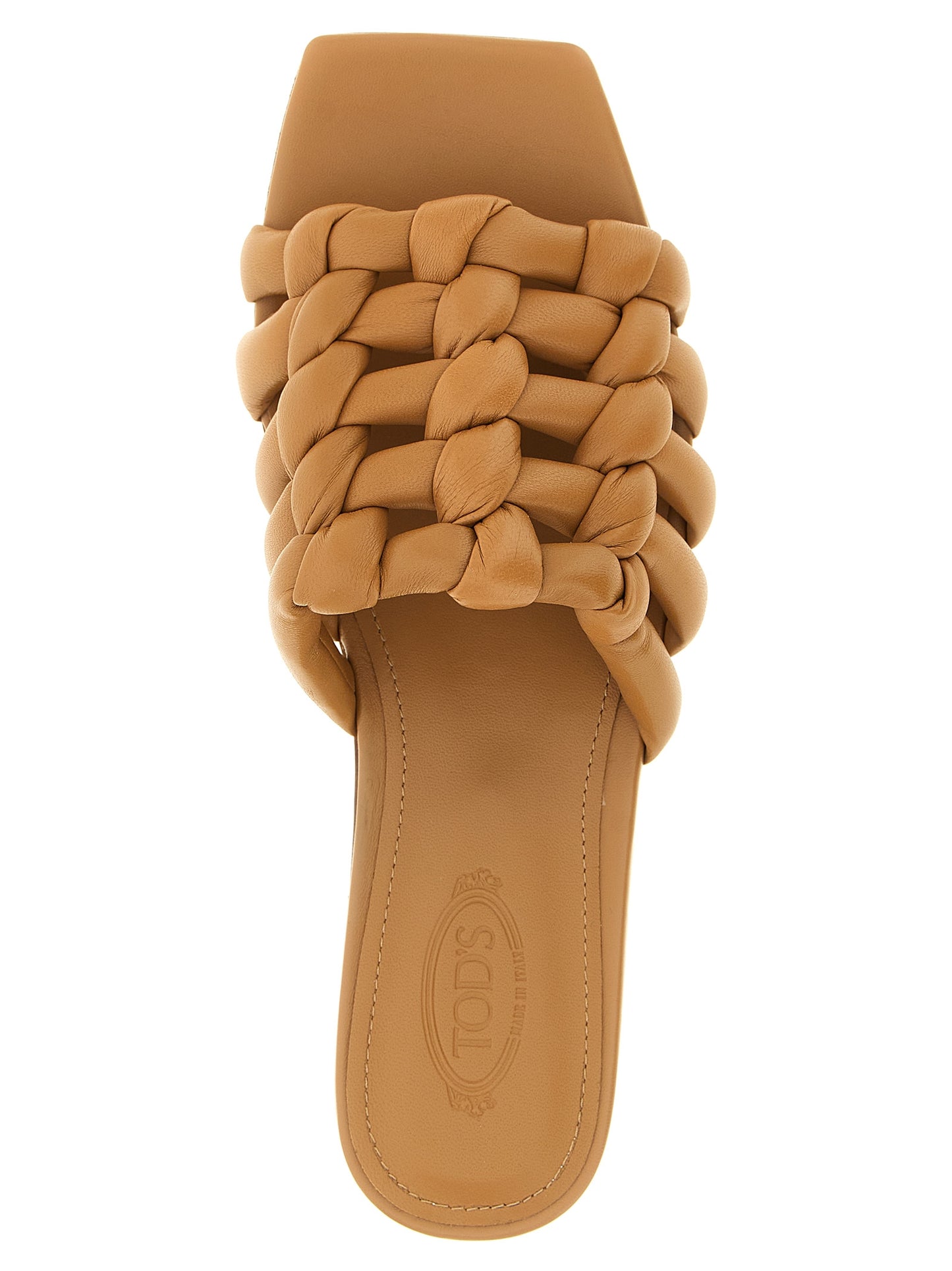 Brown Lambskin Slides