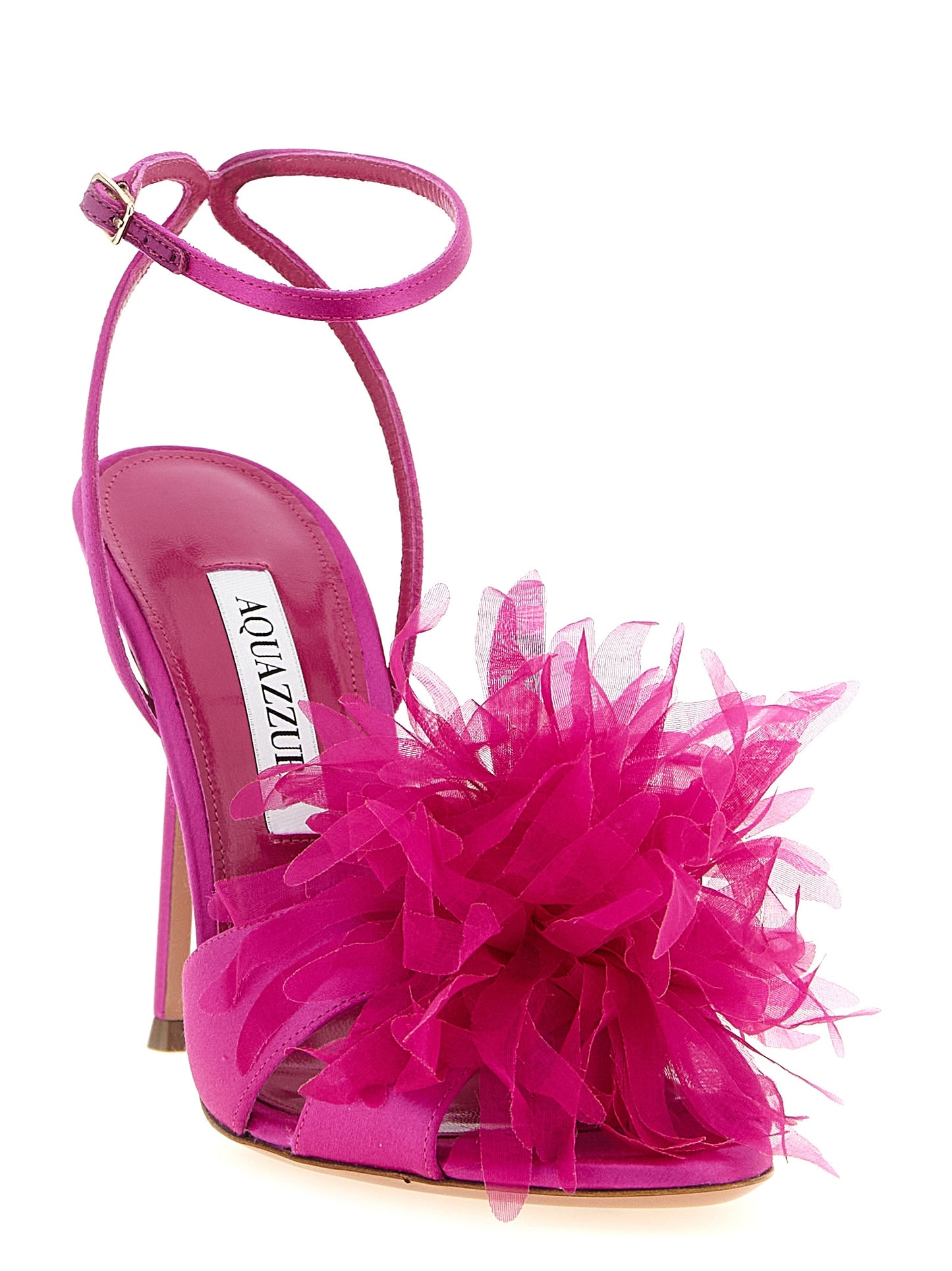 Fuchsia Textile Stiletto Heel Sandals