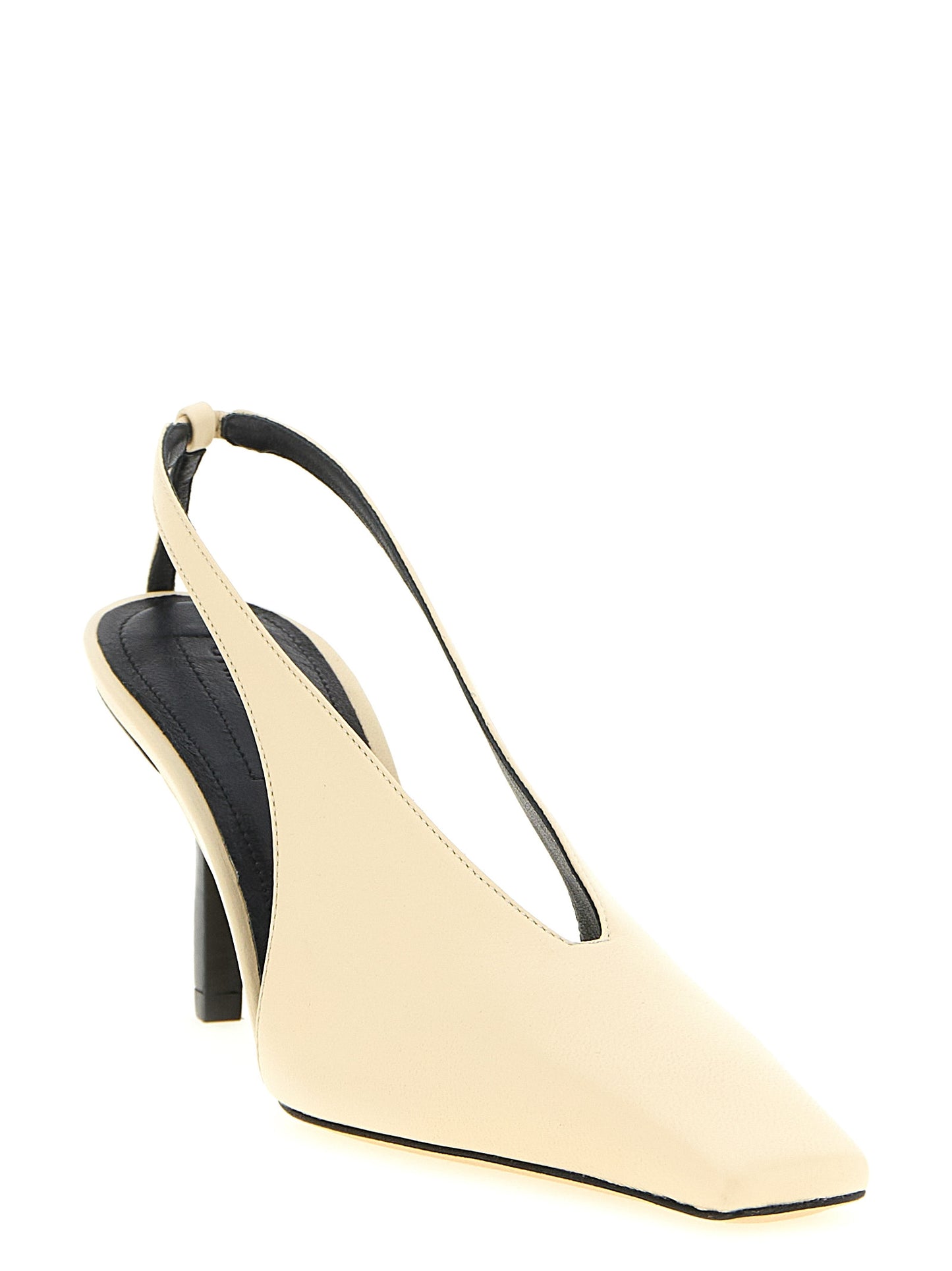 Beige Lambskin High Heel Pumps