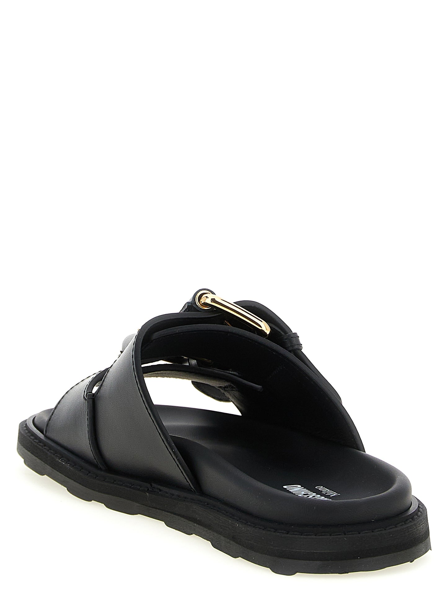 Black Calfskin Slides