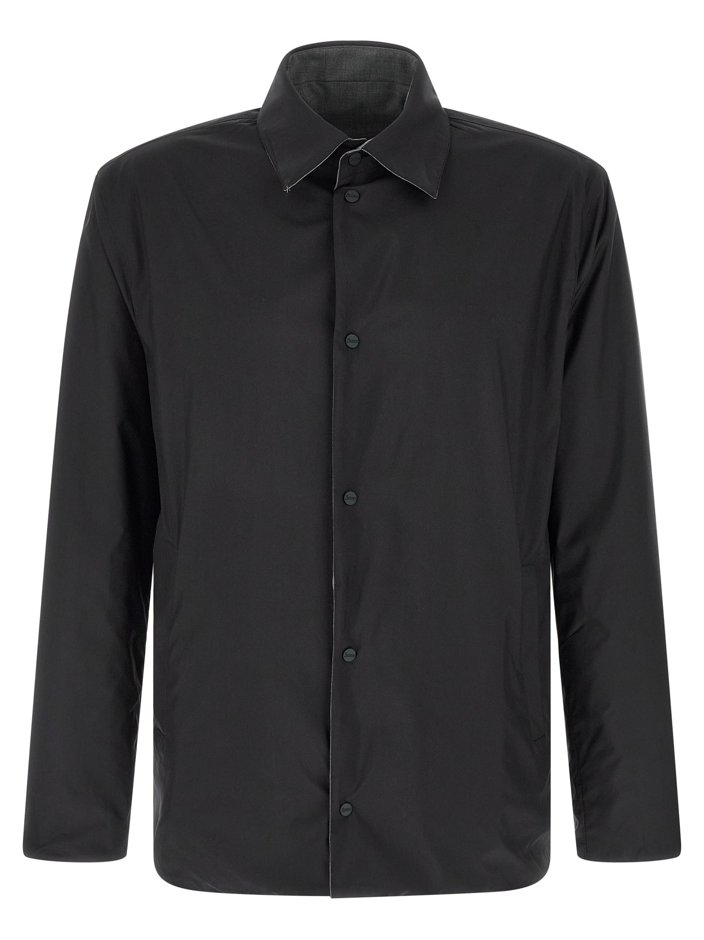 Gray Polyester Full-Length Jacket