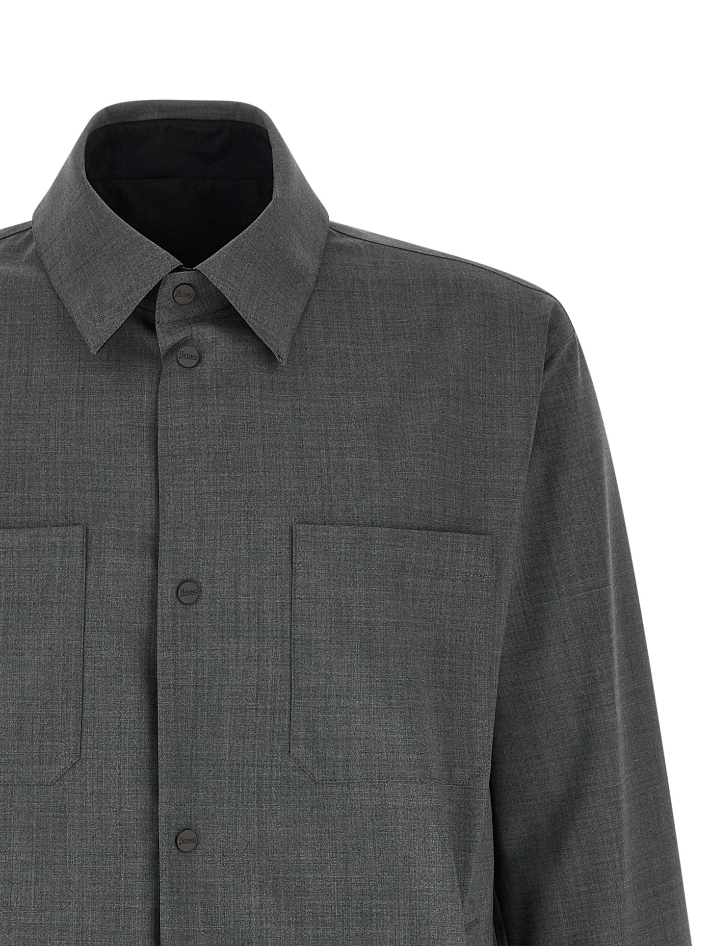 Gray Polyester Full-Length Jacket