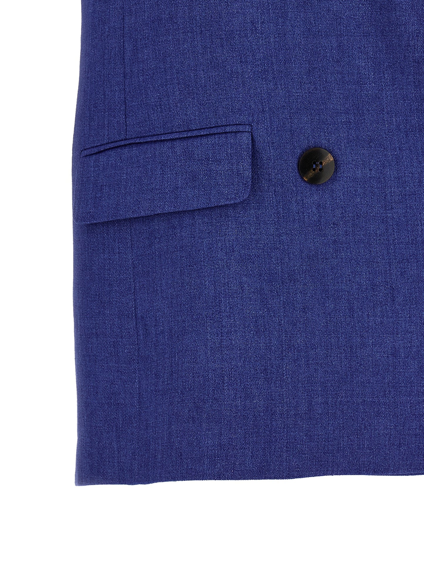 Blue Linen Sleeveless Jacket