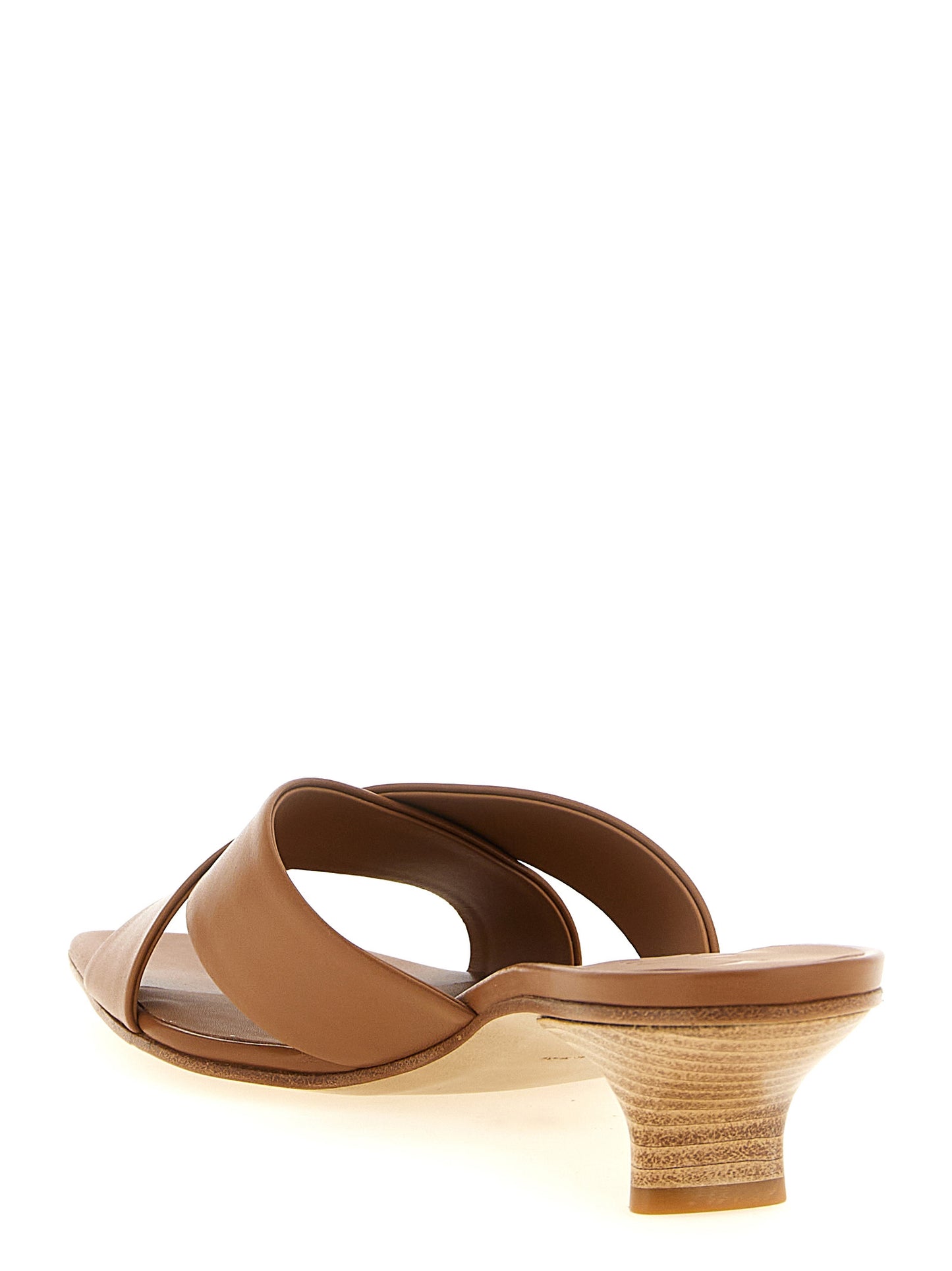 Brown Calfskin Mid Heel Pumps