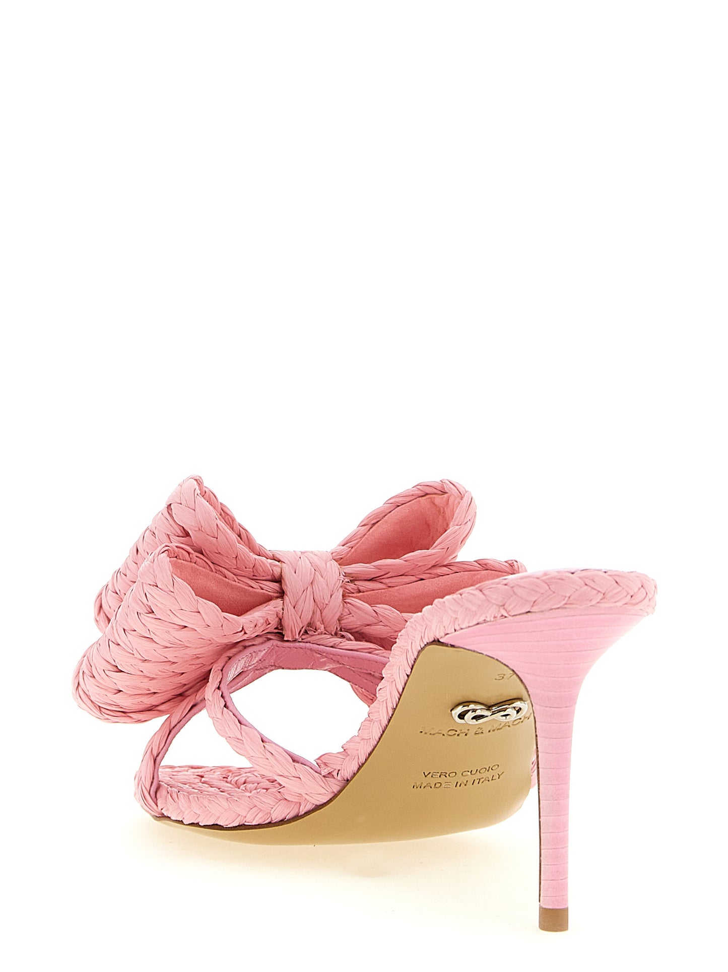 Multicolor Raffia Stiletto Heel Sandals