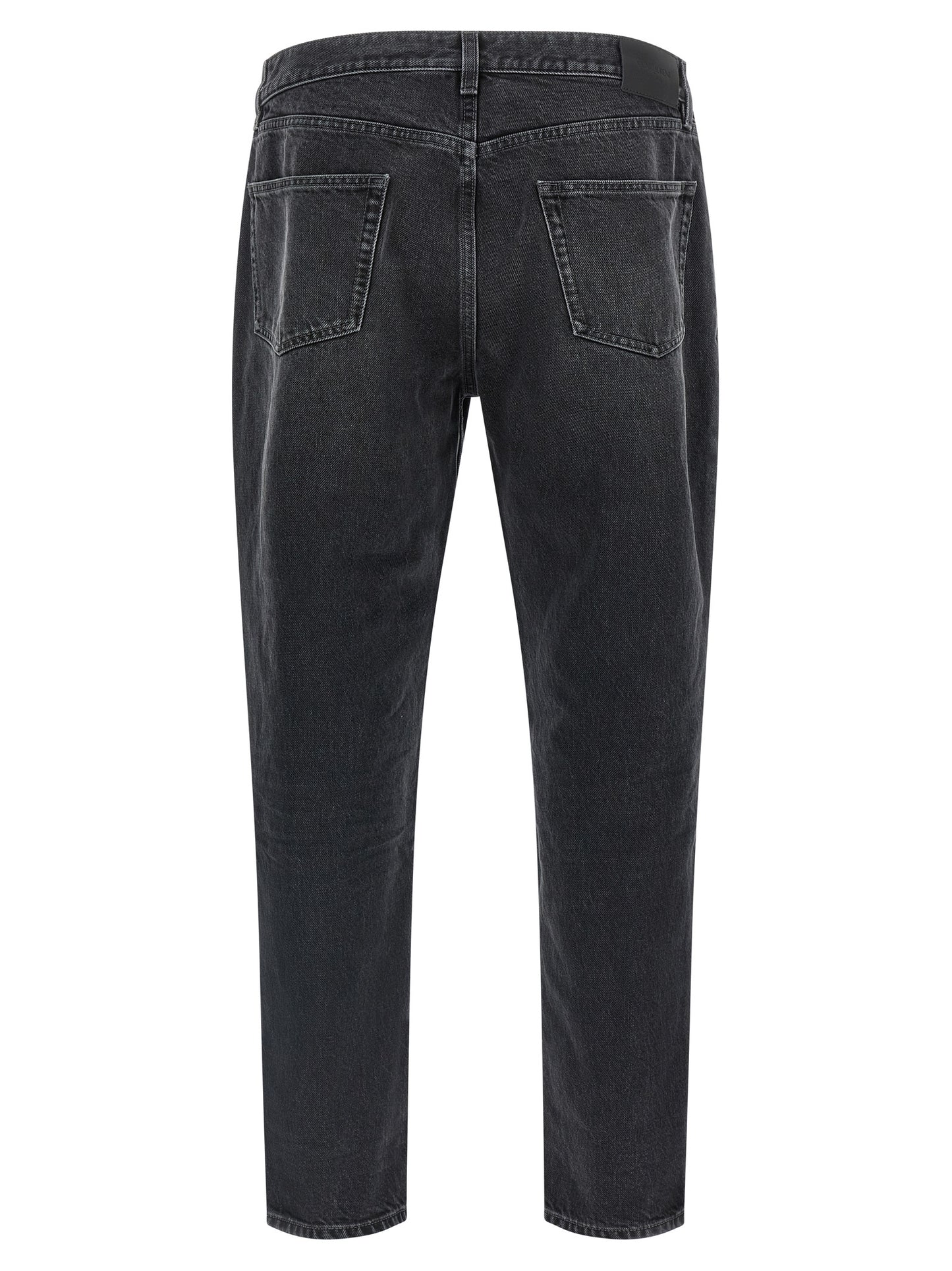 Black Cotton Straight-Leg Jeans