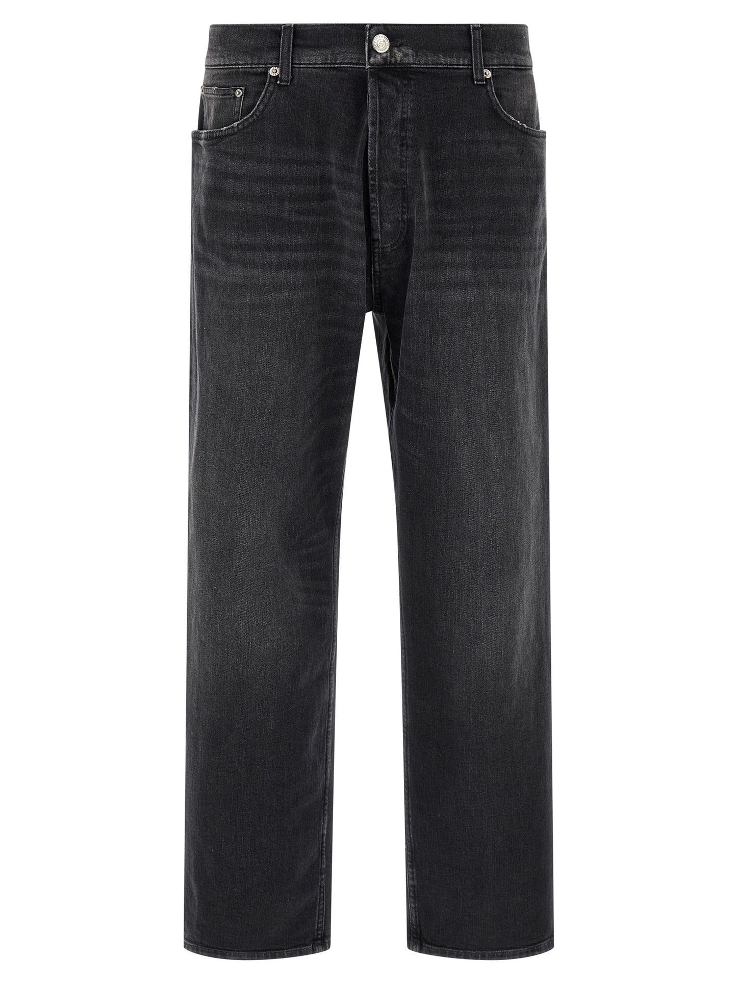Black Cotton Cropped Jeans