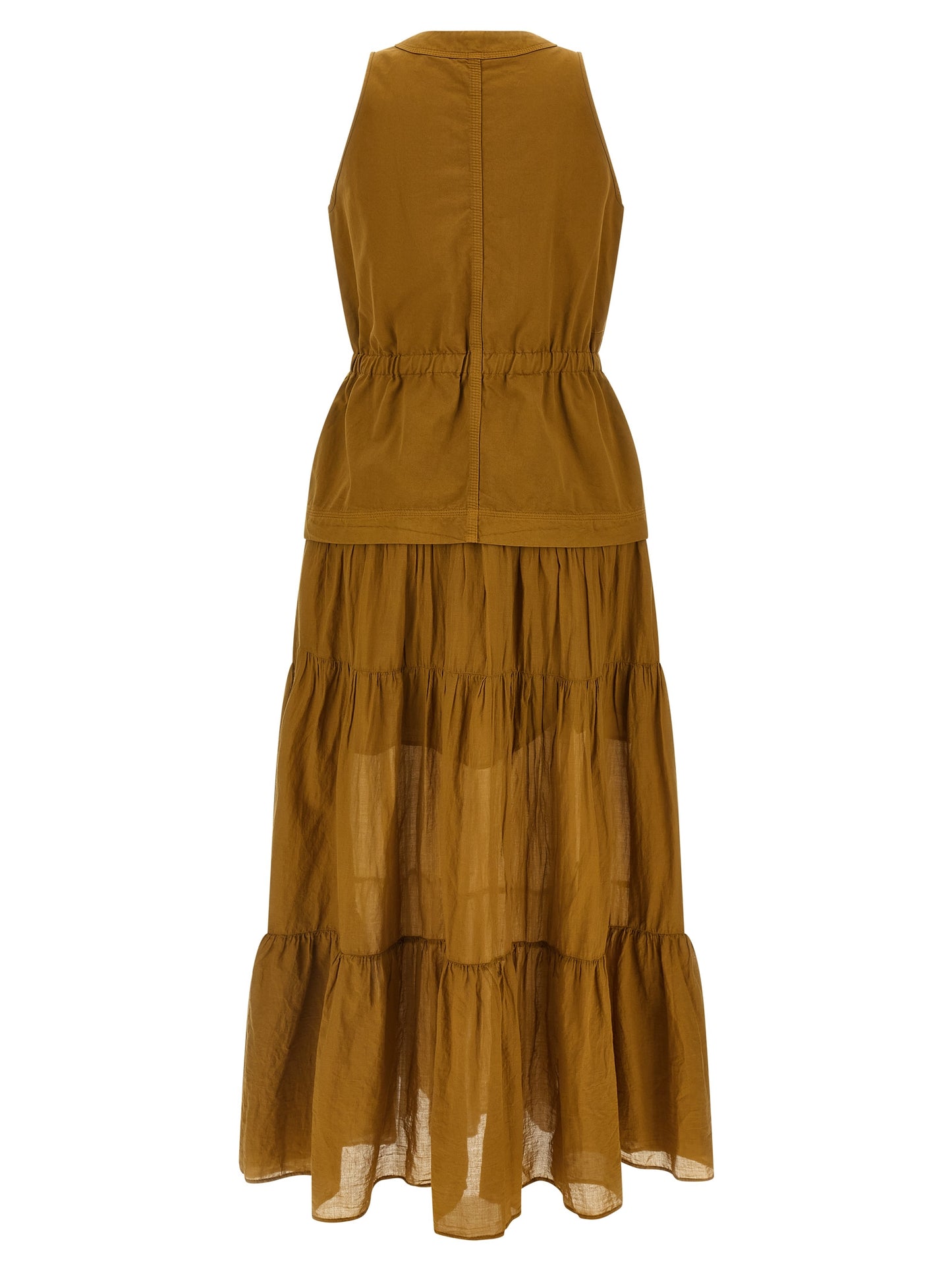 Brown Cotton Long Dress