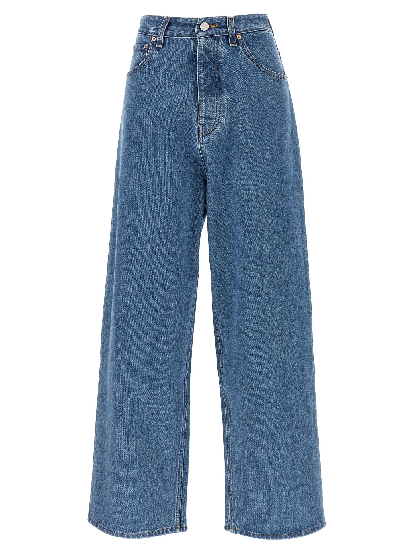 Blue Cotton Relaxed Fit Jeans