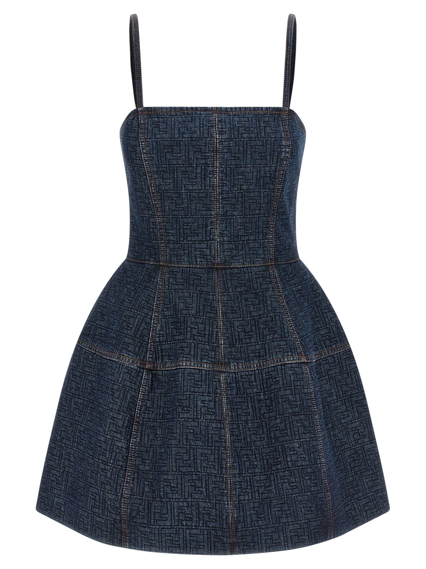 Blue Cotton Short Dress