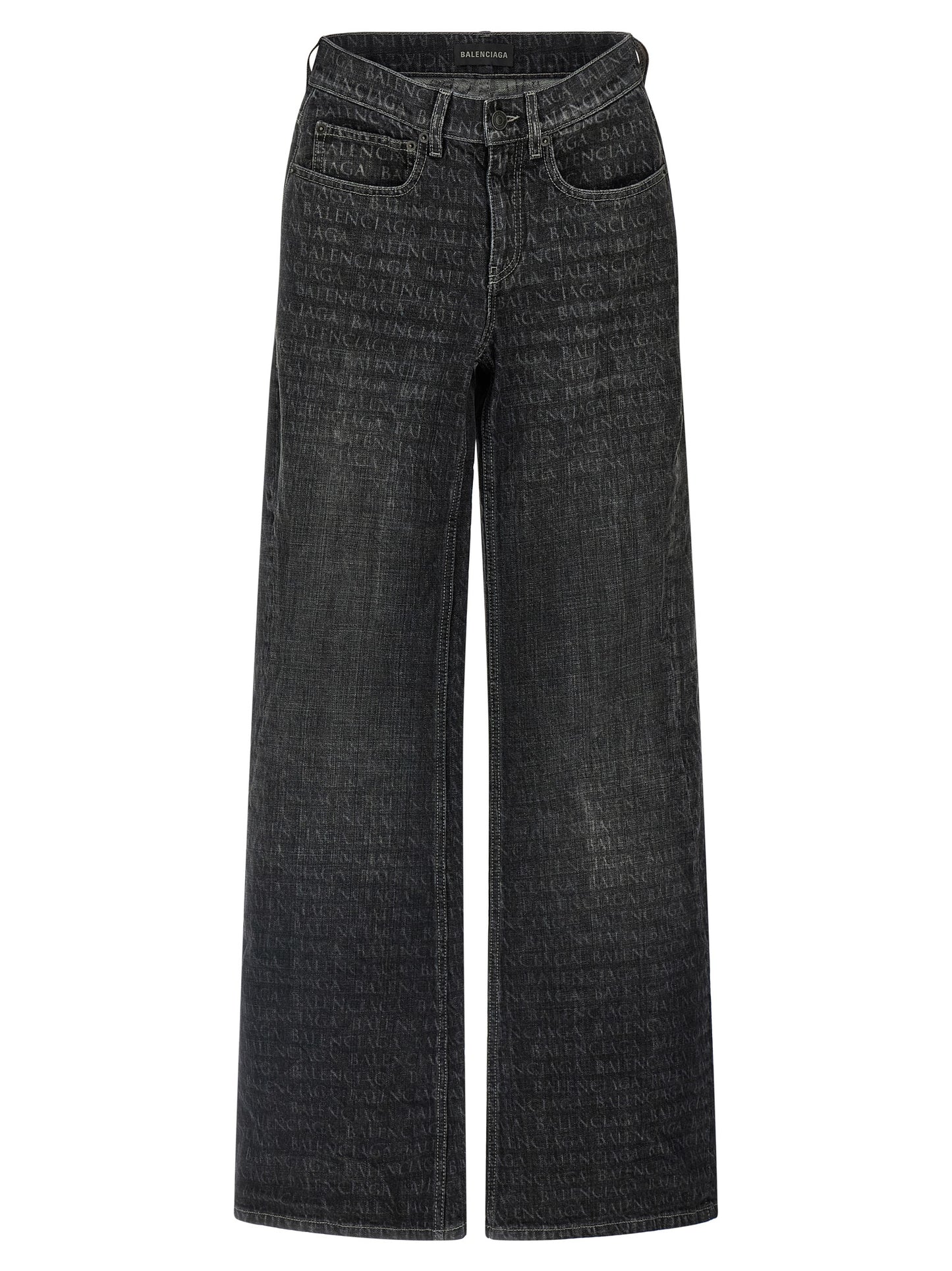 Black Cotton Flared Jeans