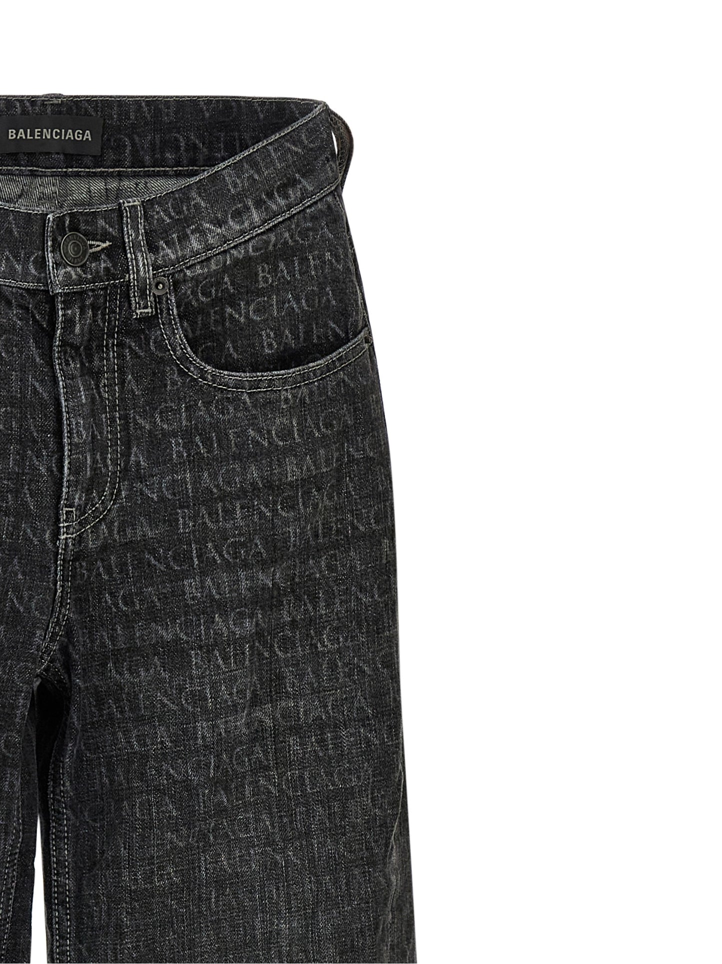Black Cotton Flared Jeans