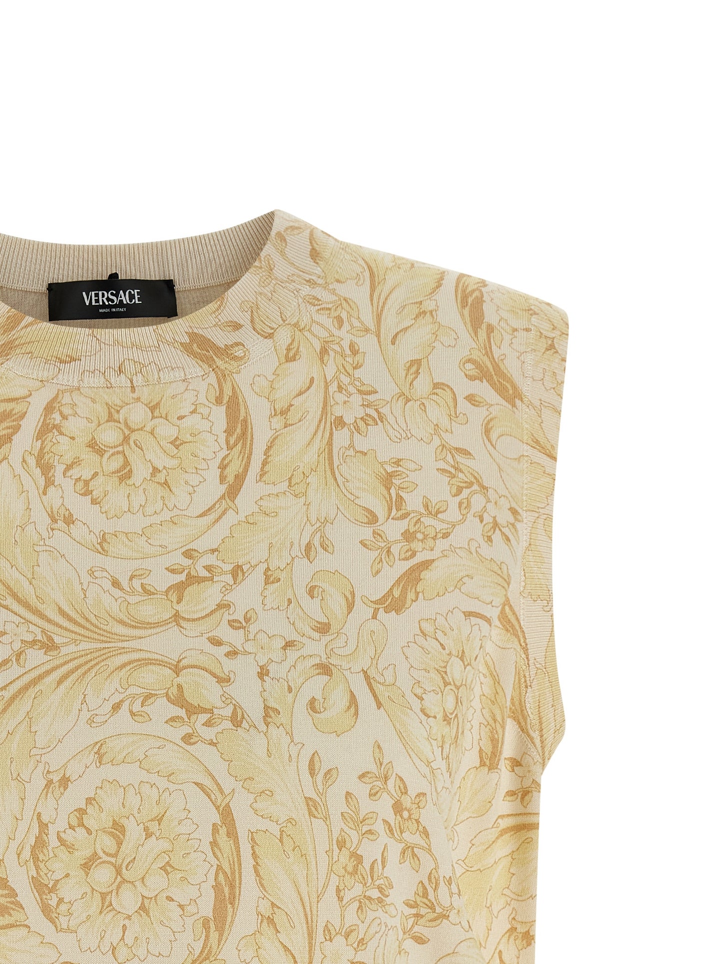 Bicolor Silk Sleeveless Jacket