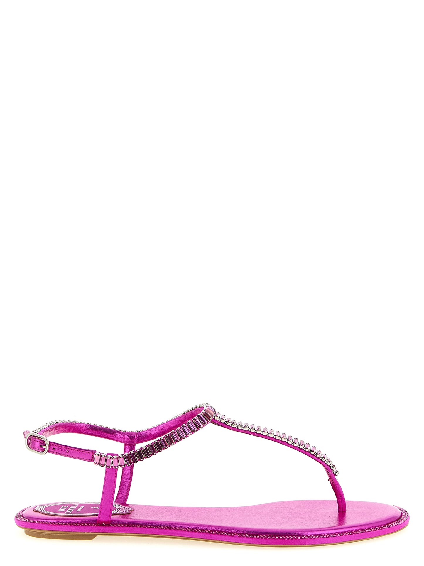 Fuchsia Viscose Flat Sandals