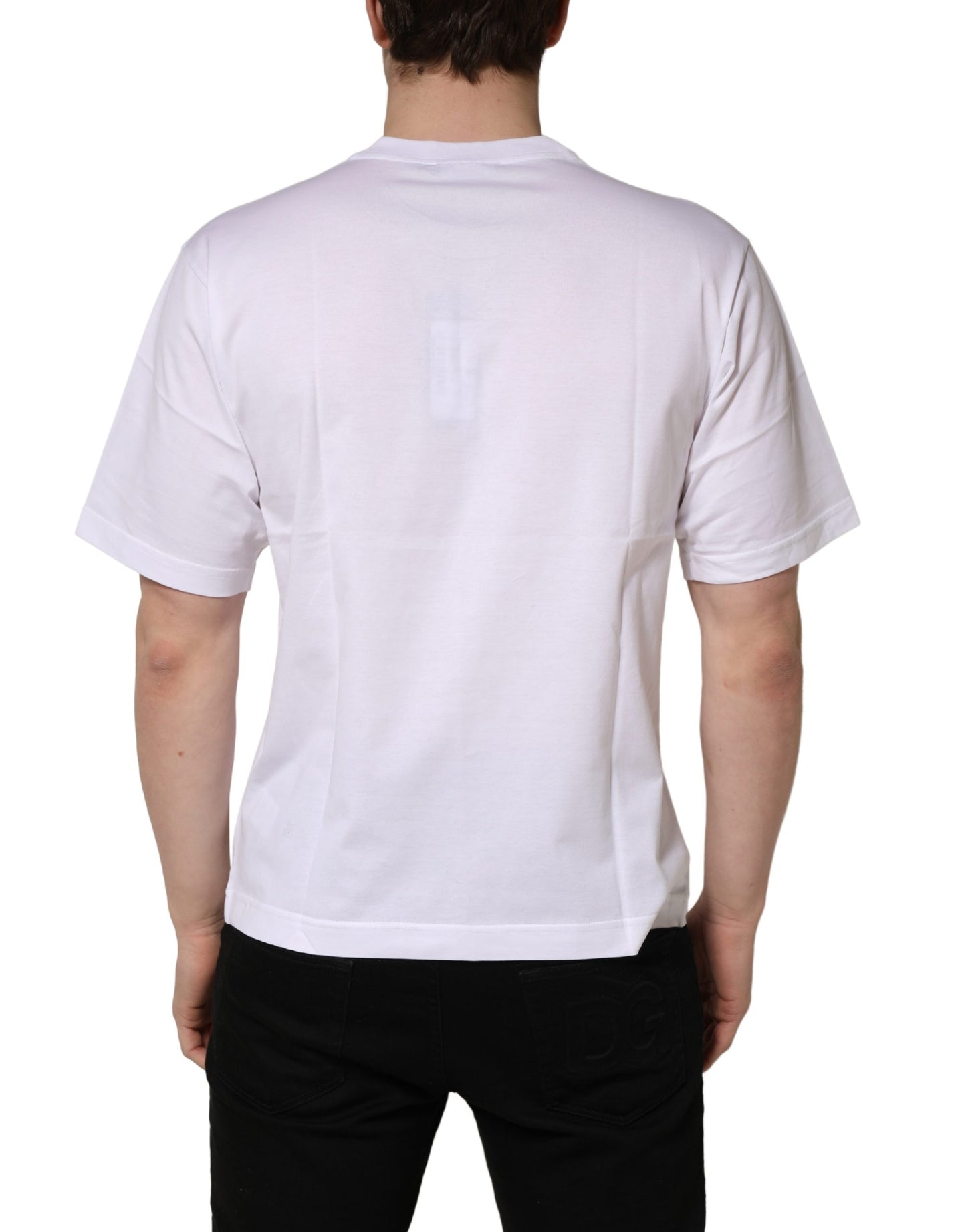 White Metal DG Logo Cotton Short Sleeves T-shirt