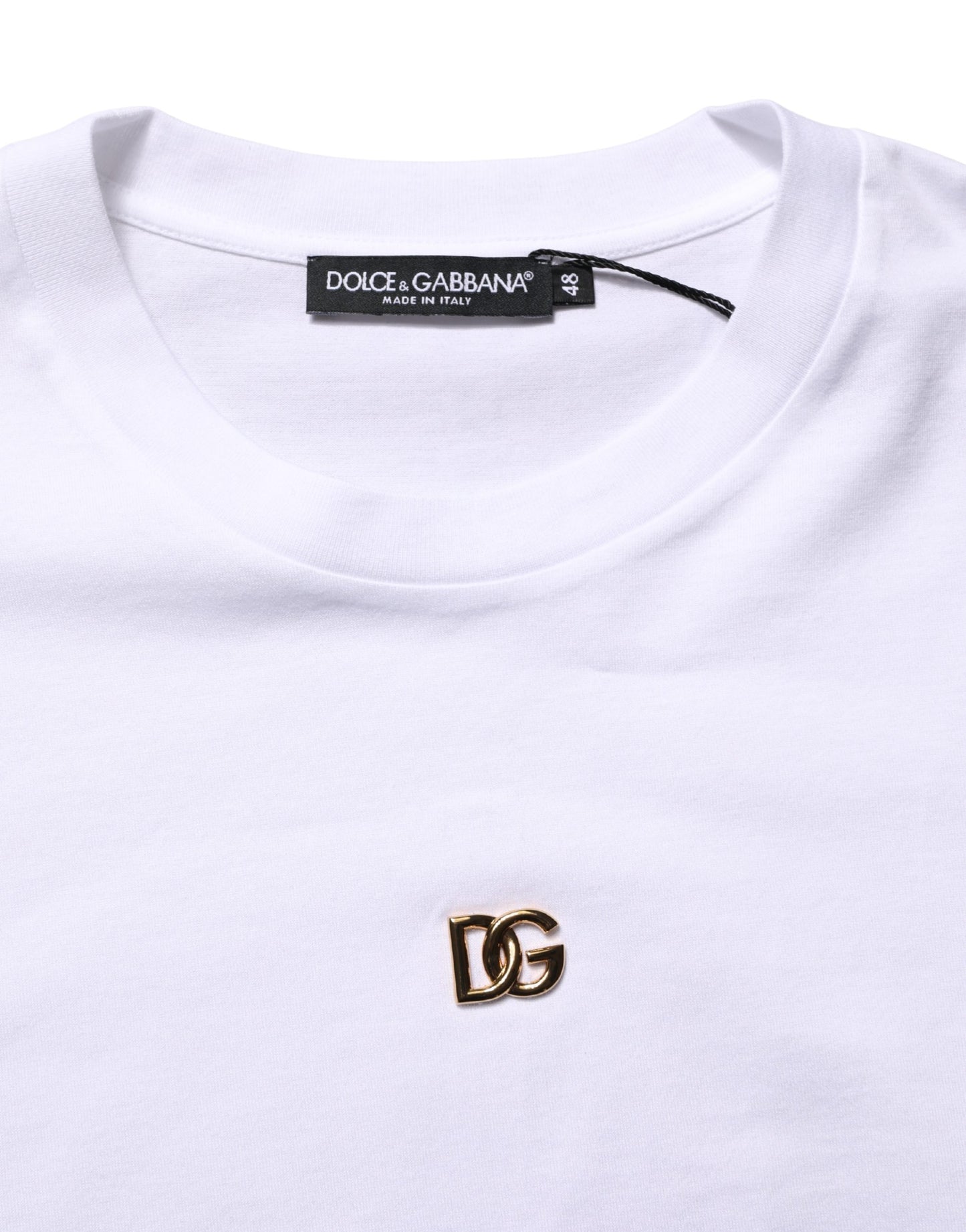 White Metal DG Logo Cotton Short Sleeves T-shirt
