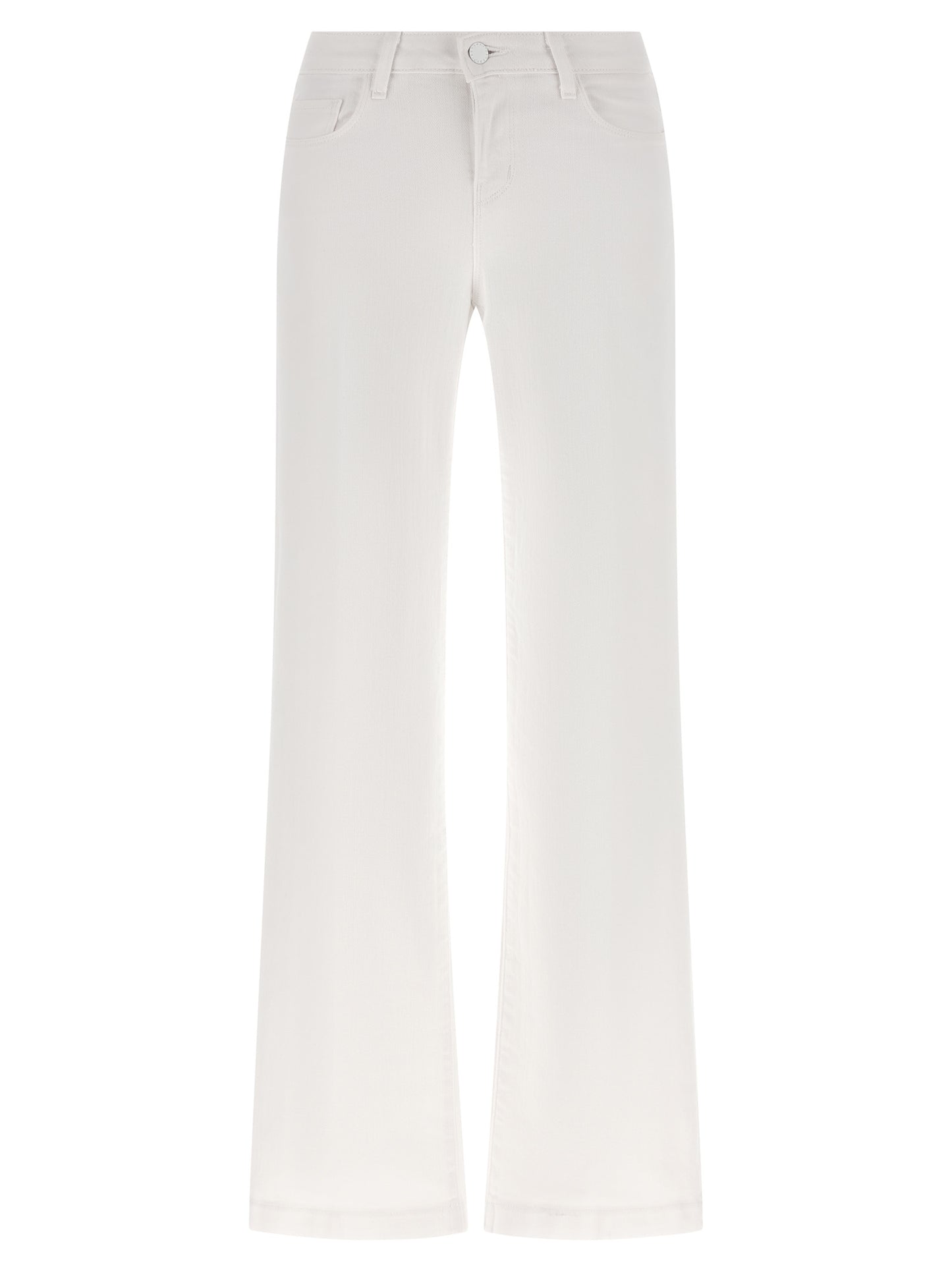 White Cotton Straight-Leg Jeans
