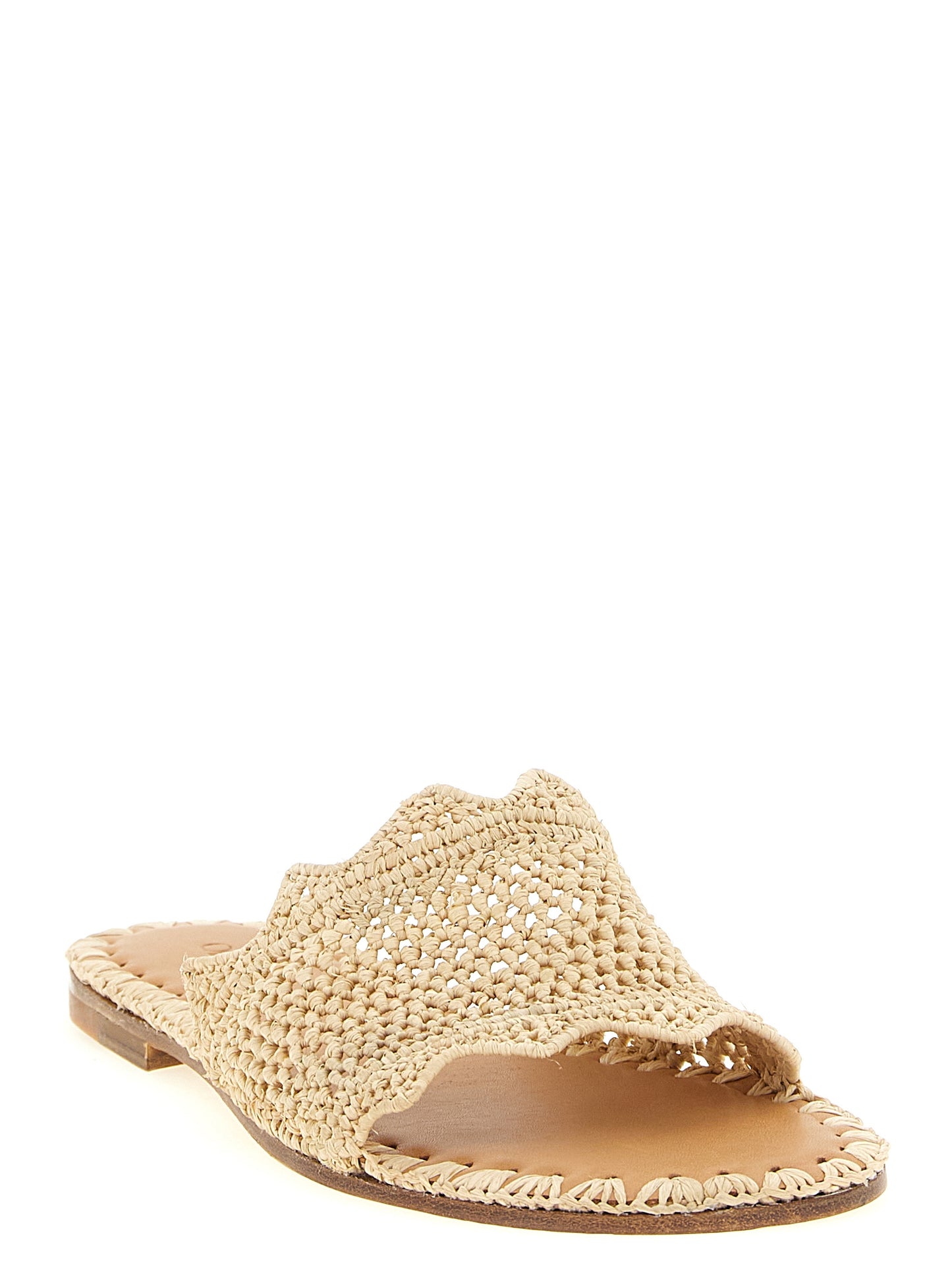 Beige Viscose Slides
