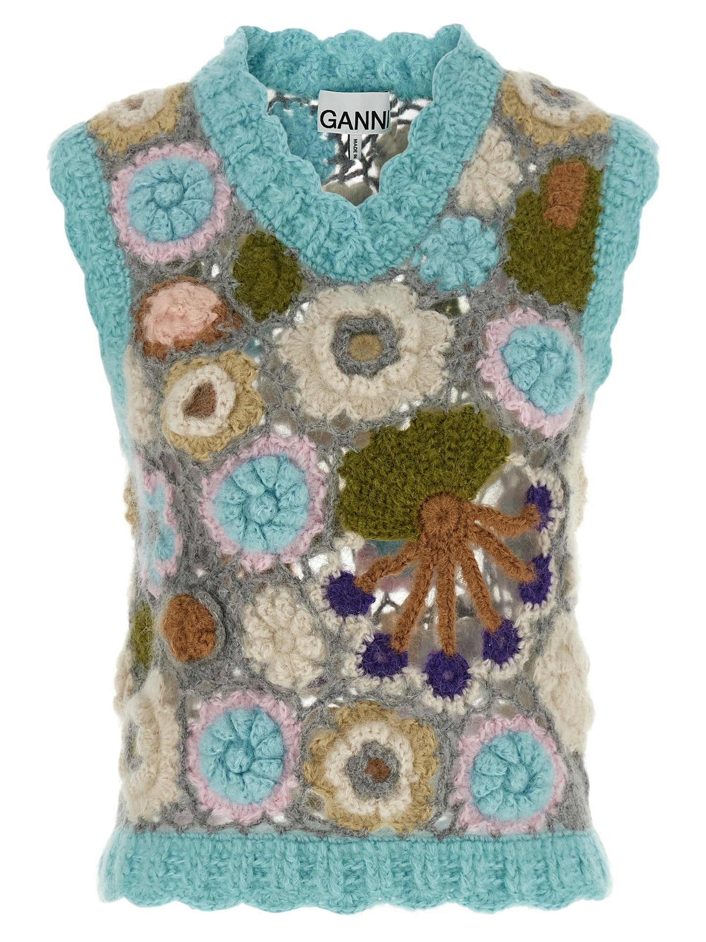 Multicolor Wool Sleeveless Jacket