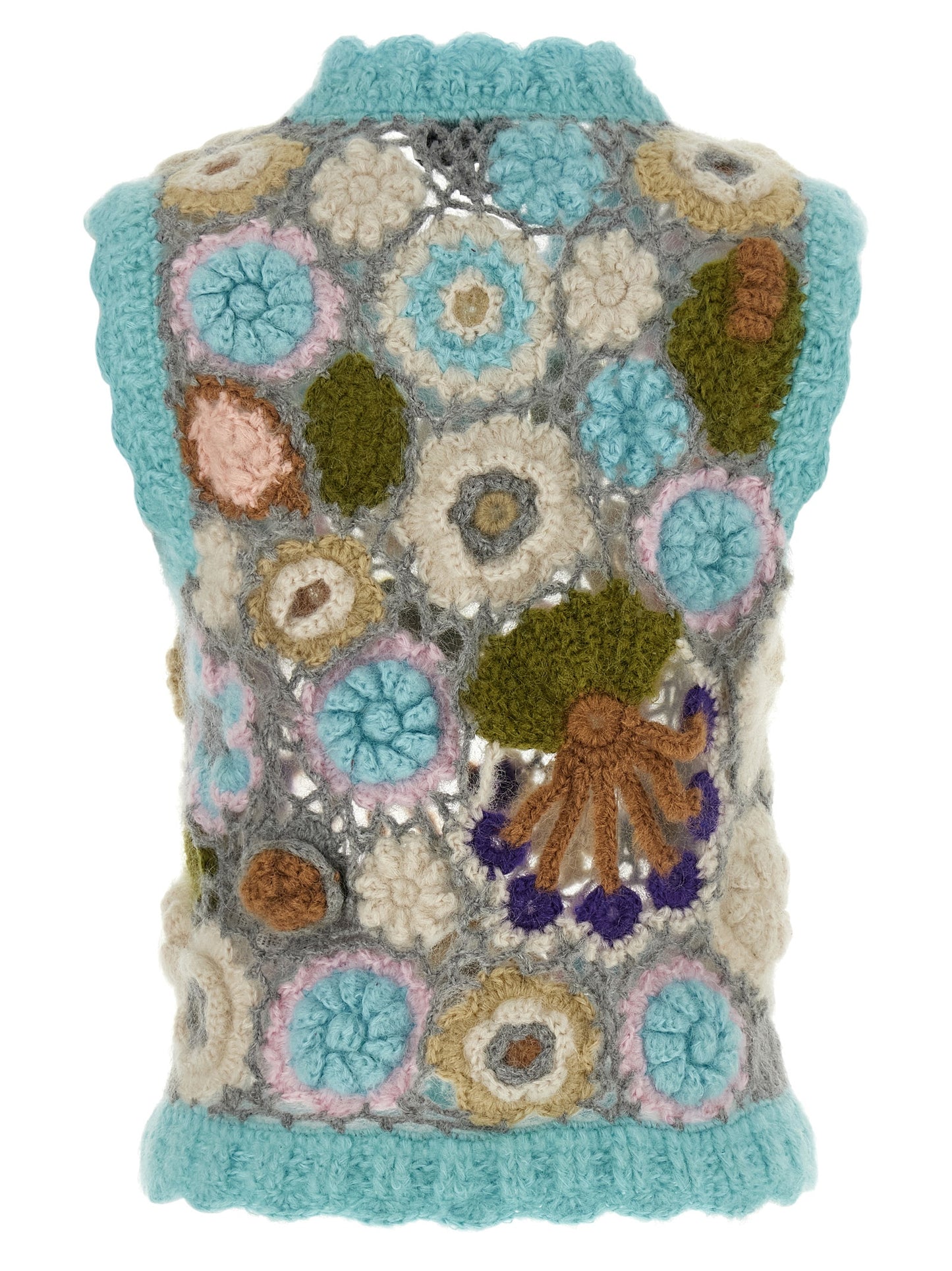 Multicolor Wool Sleeveless Jacket